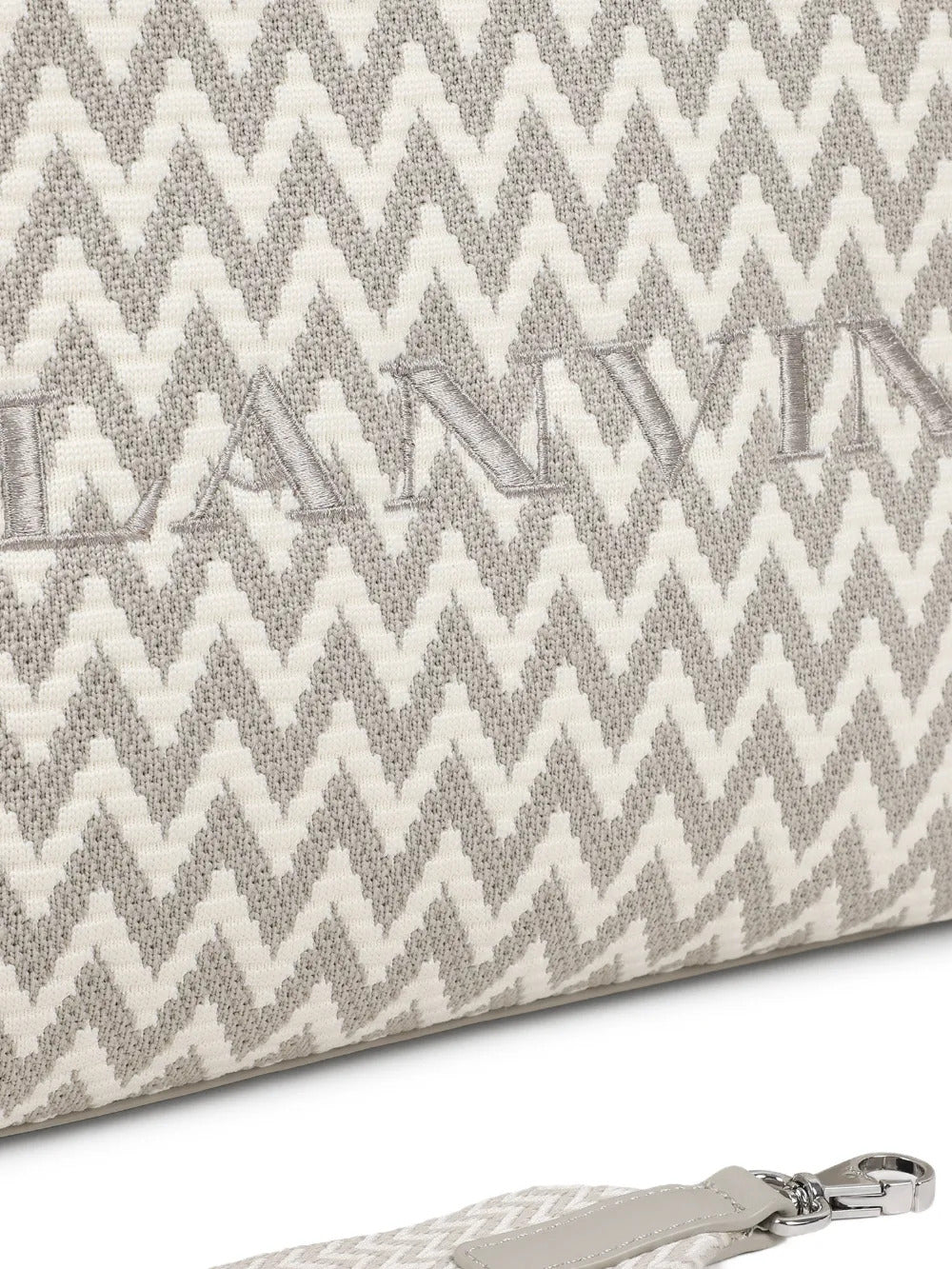 Lanvin Jacquard Cotton and Synthetic Tote Handbag with Adjustable Shoulder Strap - Image 5