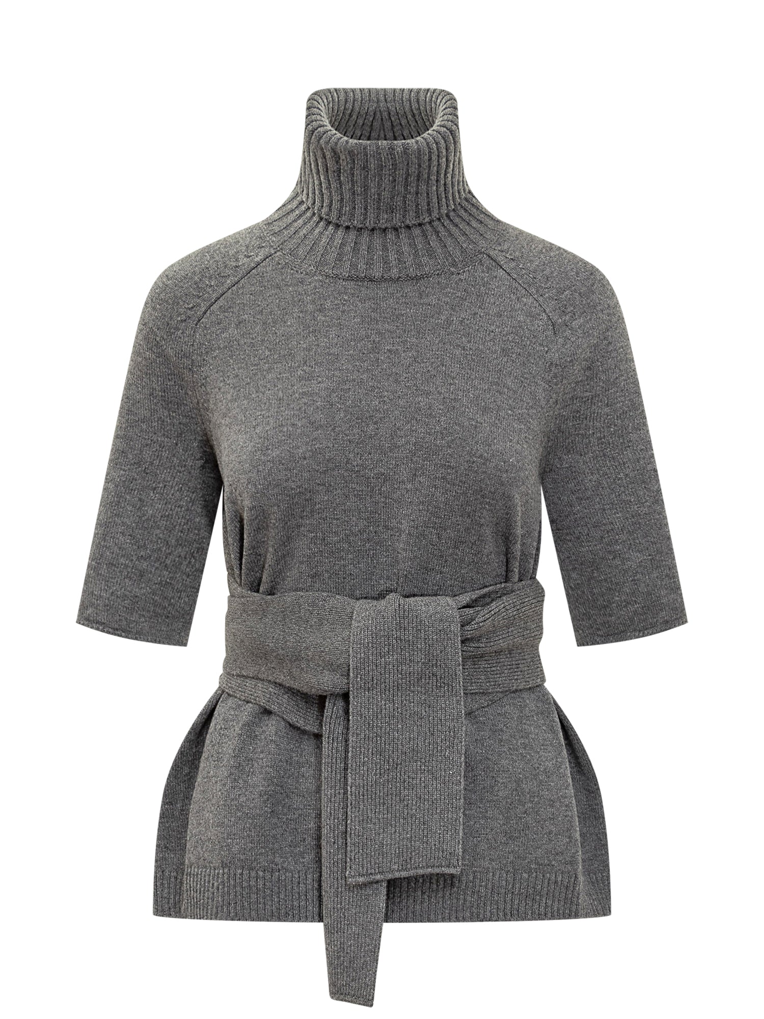 Lanvin Sleeve-Cut Sweater with Belt