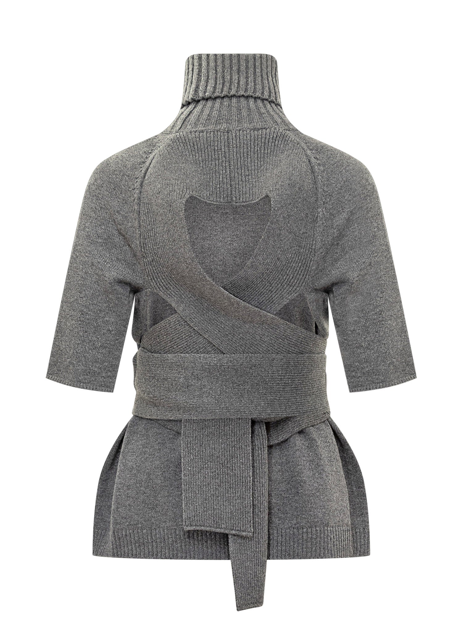 Lanvin Sleeve-Cut Sweater with Belt - Image 2