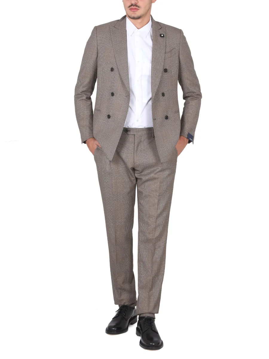 LARDINI Double-breasted Checked-pattern Suit - Image 2