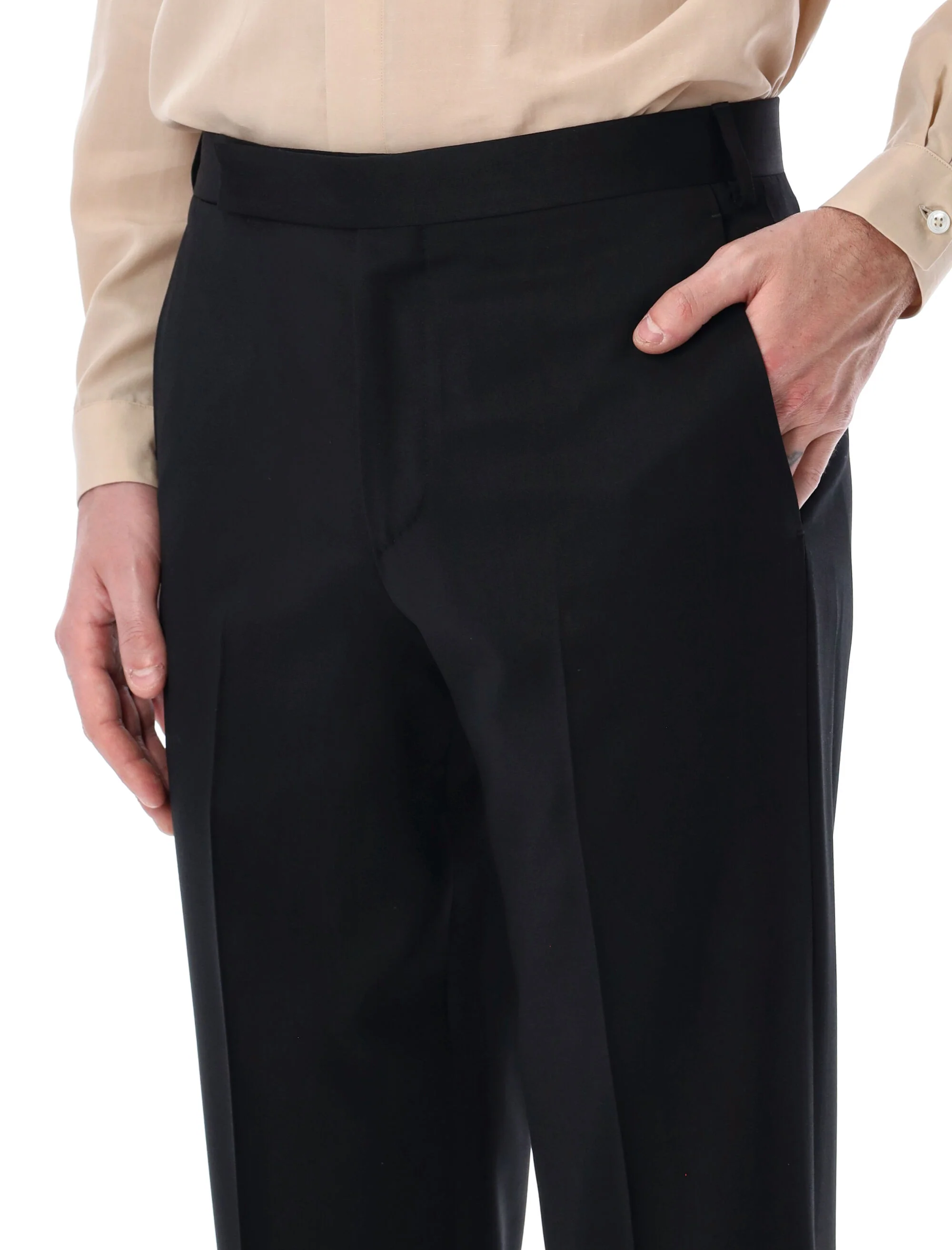 Lardini Lightweight Stretch Crepe Trousers - Size 48 - Image 3