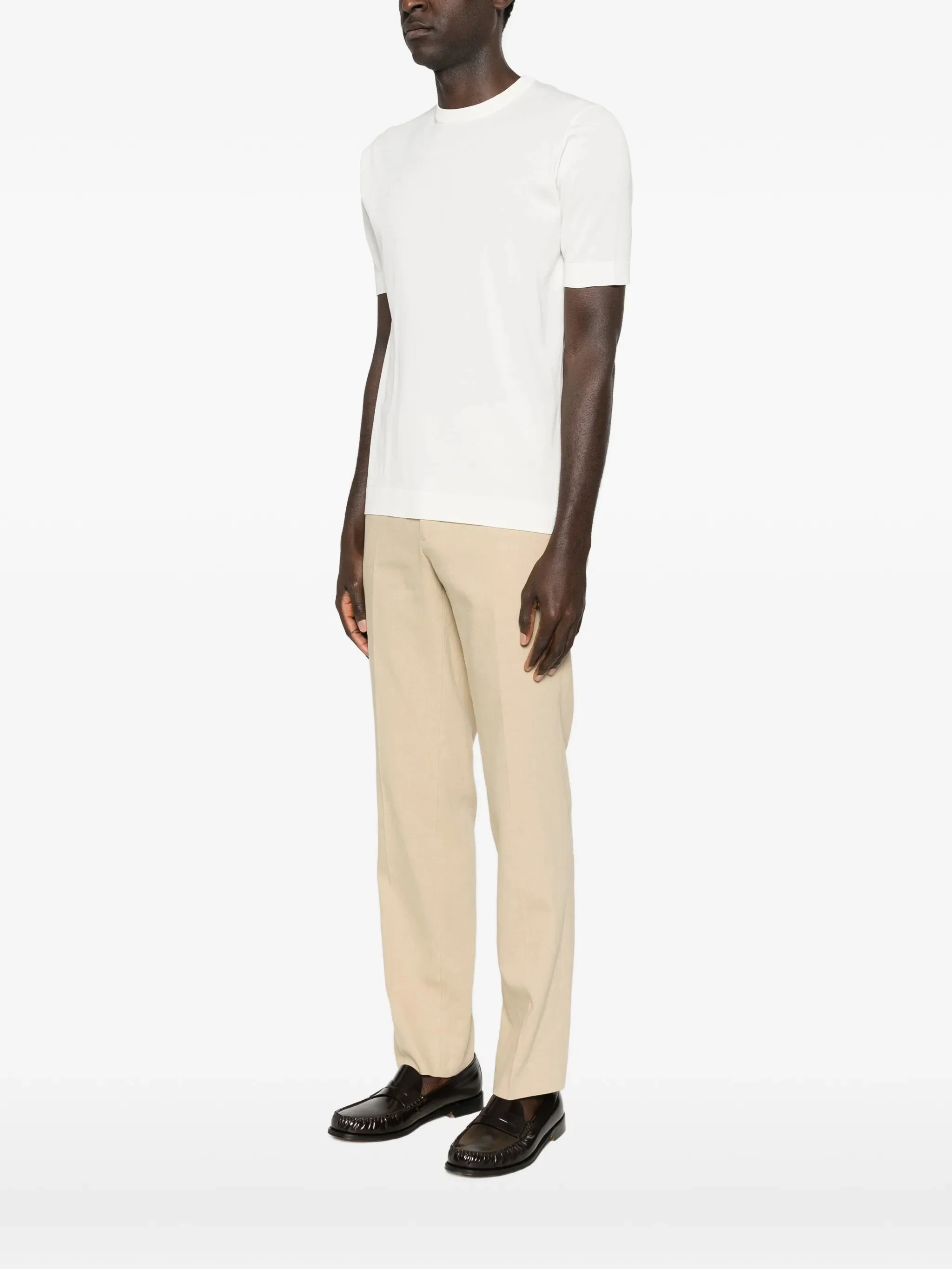 Lardini Ribbed Cuffs and Hem Short Sleeve T-Shirt - Size M - Image 3