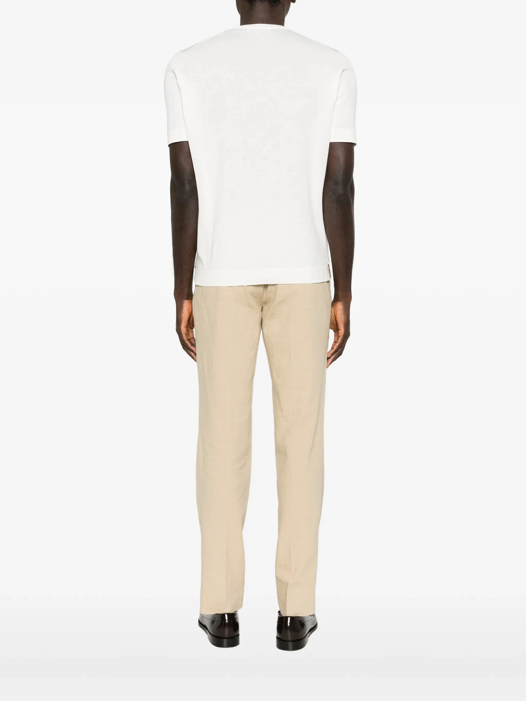 Lardini Ribbed Cuffs and Hem Short Sleeve T-Shirt - Size M - Image 4