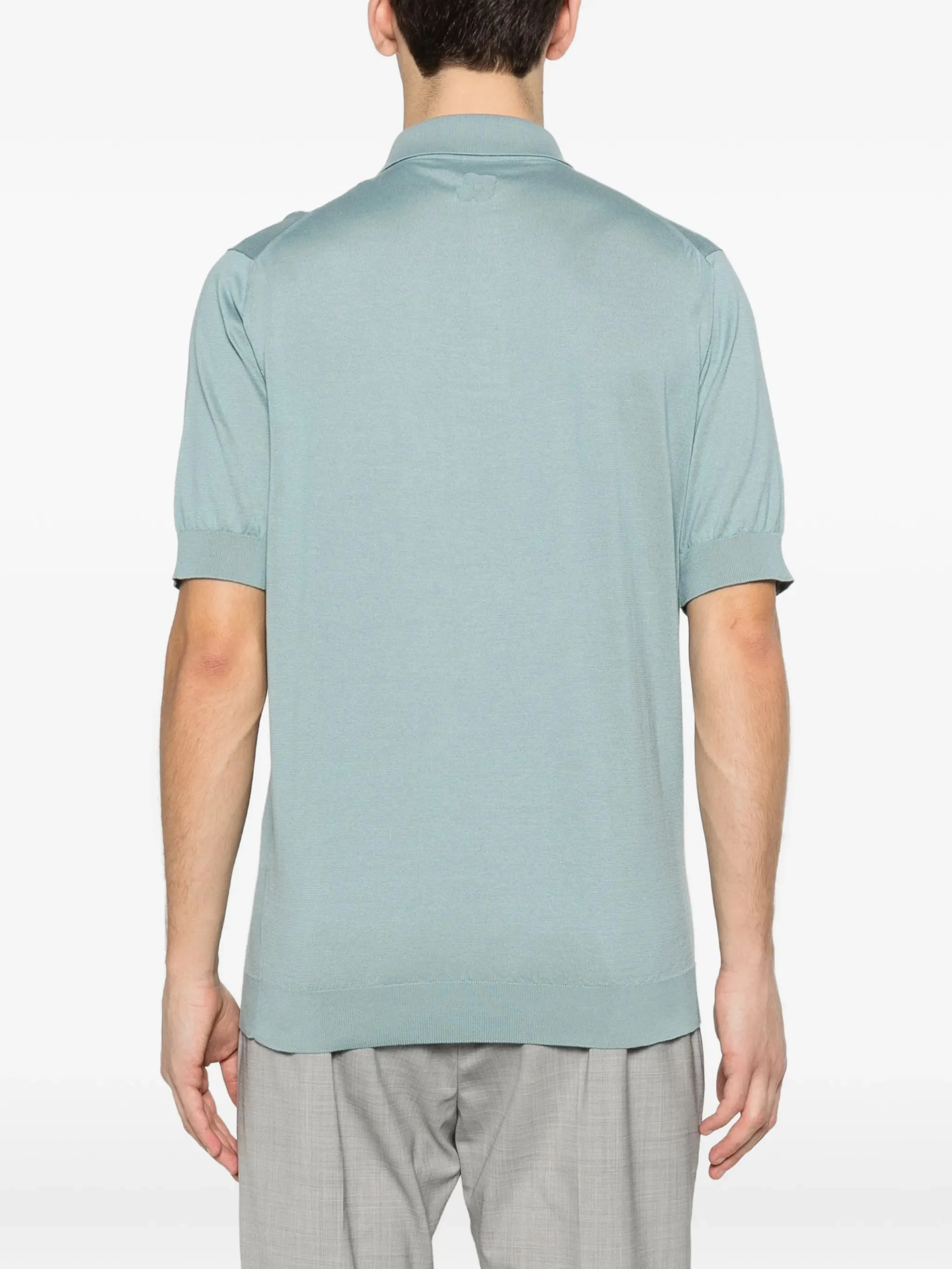 Lardini Ribbed Trim Polo with Button Pocket - Medium - Image 4