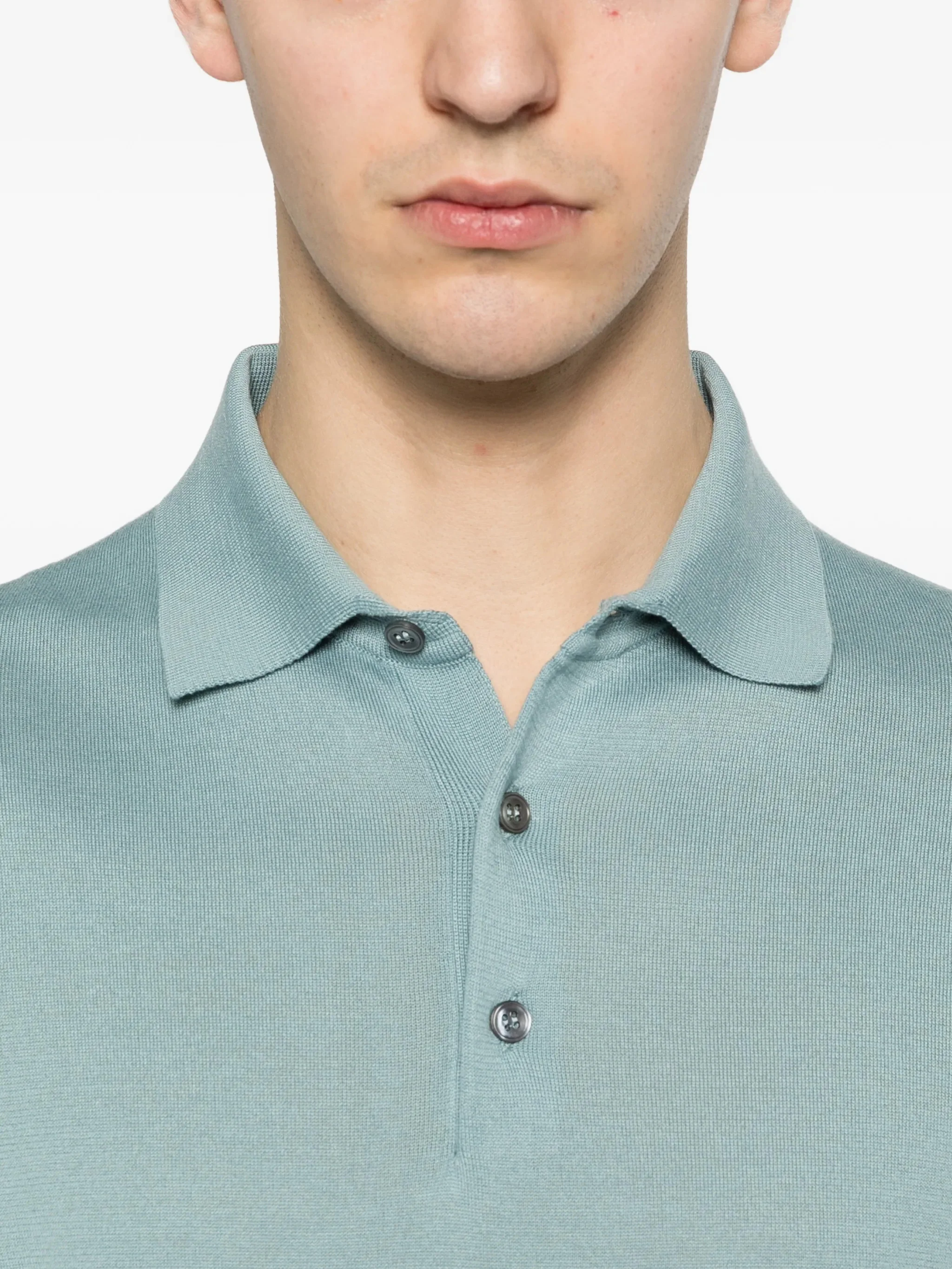 Lardini Ribbed Trim Polo with Button Pocket - Medium - Image 5