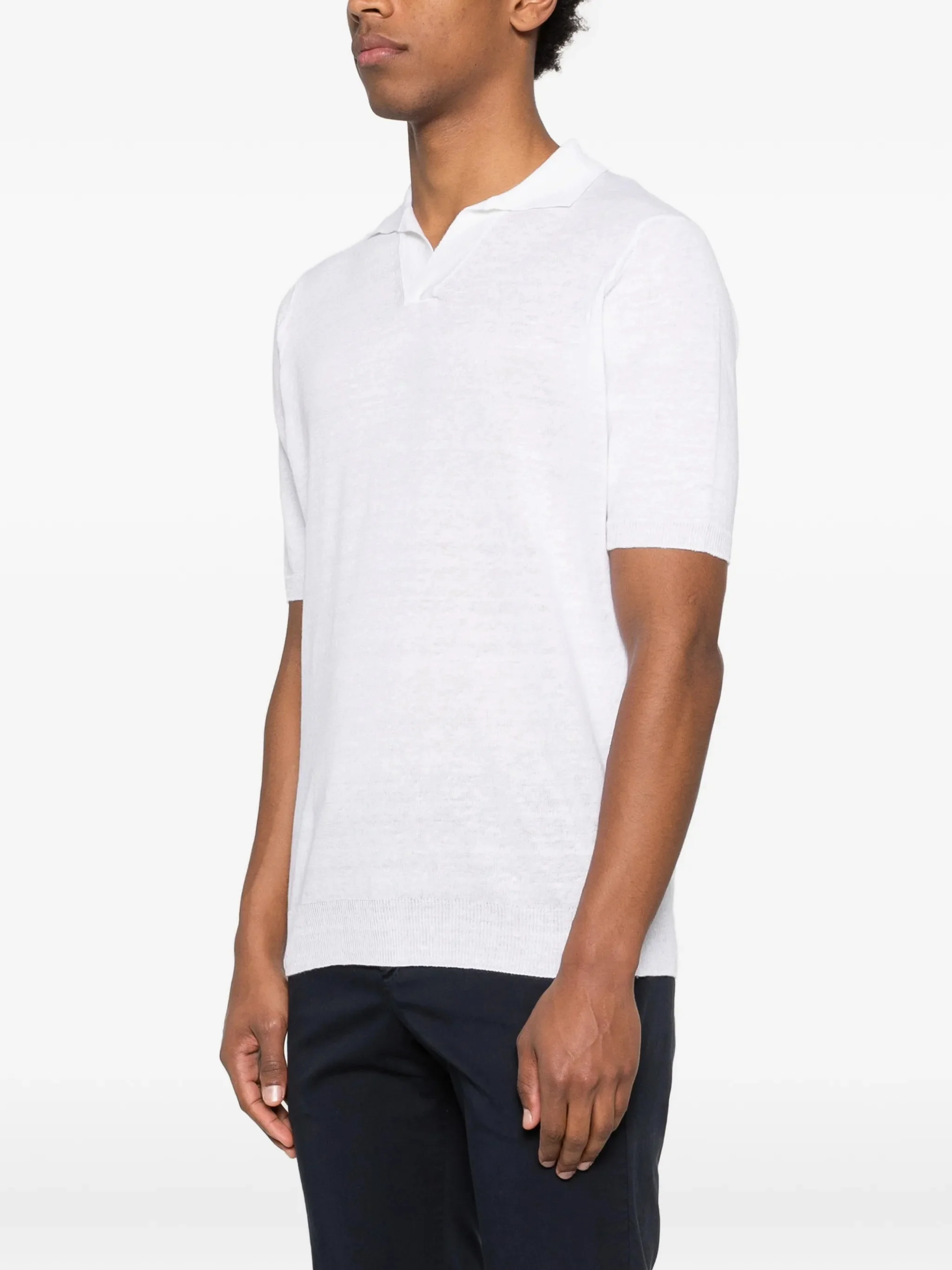 Lardini Short Sleeve Notched Neck T-Shirt in Size M - Image 3