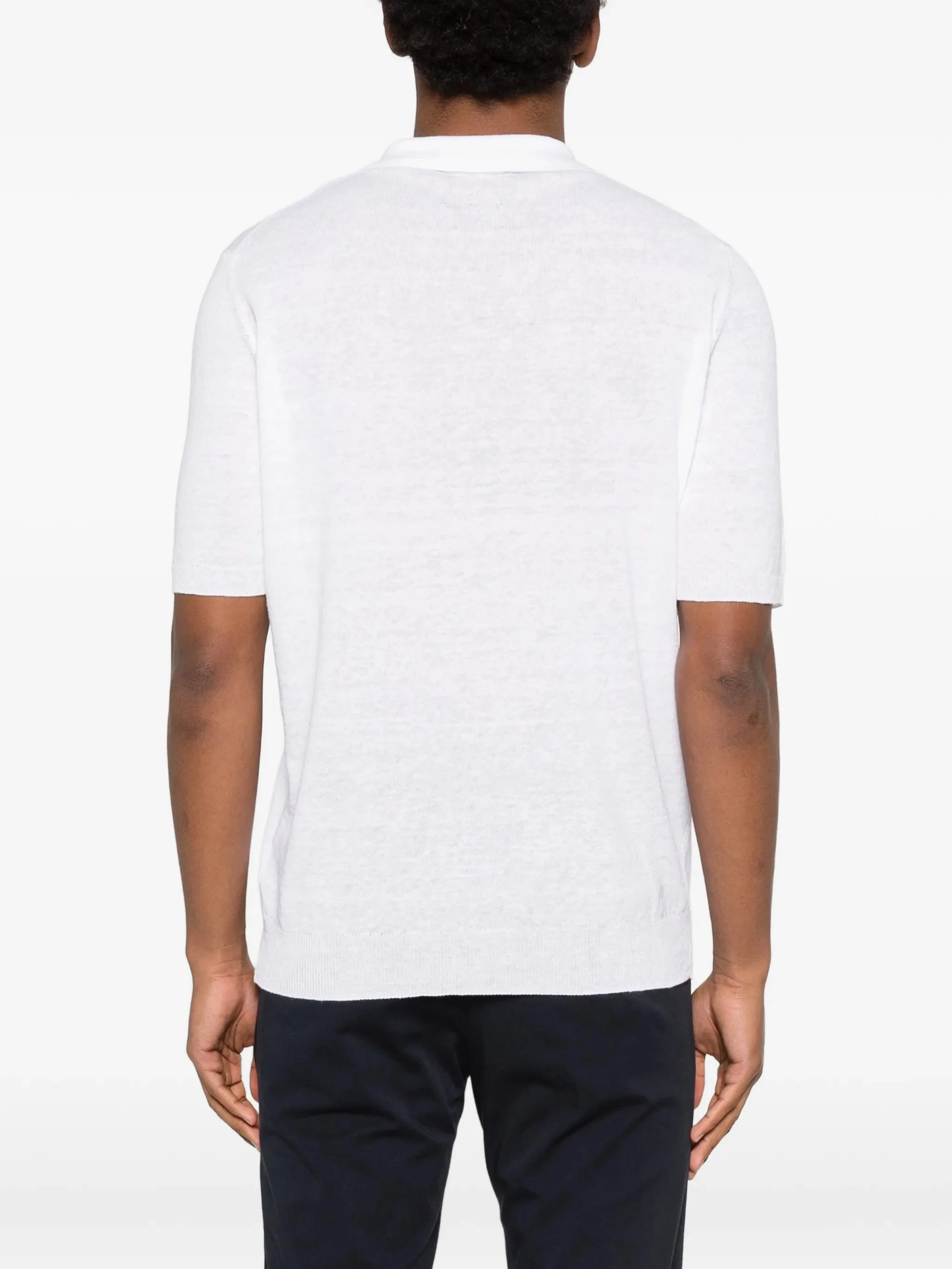 Lardini Short Sleeve Notched Neck T-Shirt in Size M - Image 4