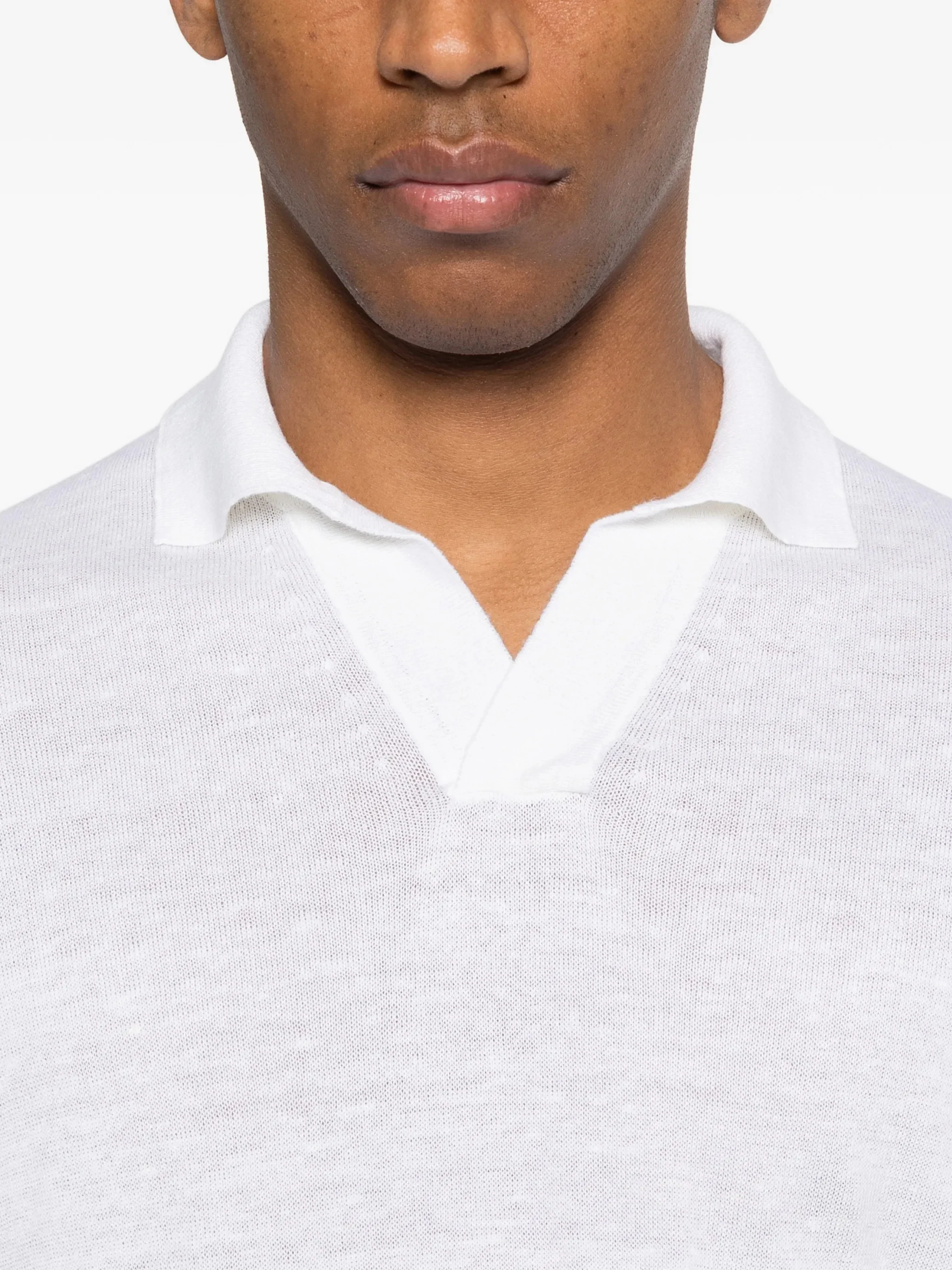 Lardini Short Sleeve Notched Neck T-Shirt in Size M - Image 5