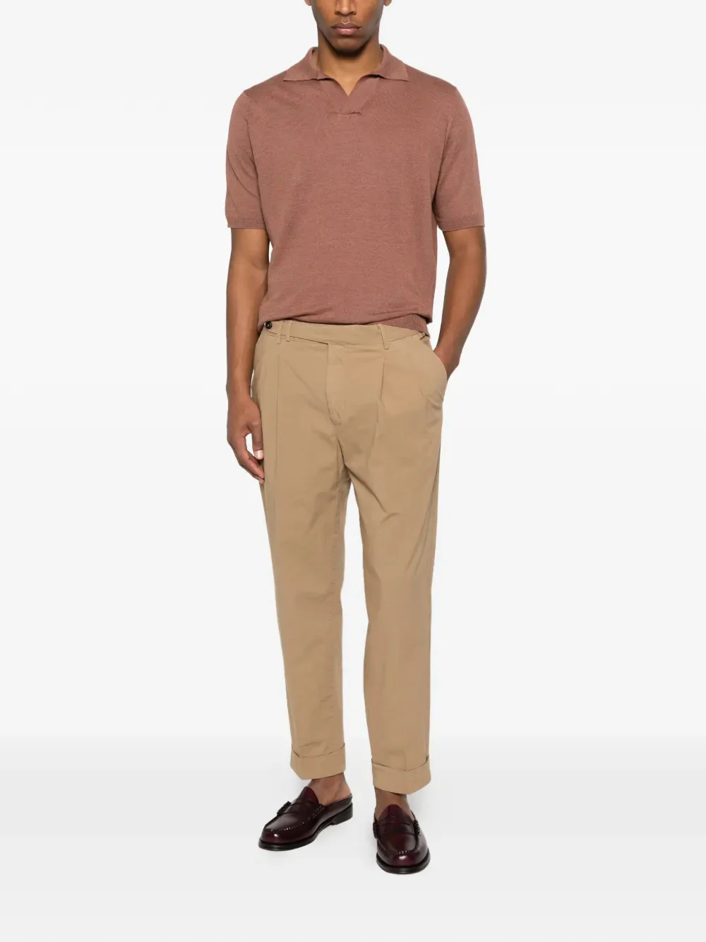 Lardini Short Sleeve Notched Neck T-Shirt in Size M - Image 2