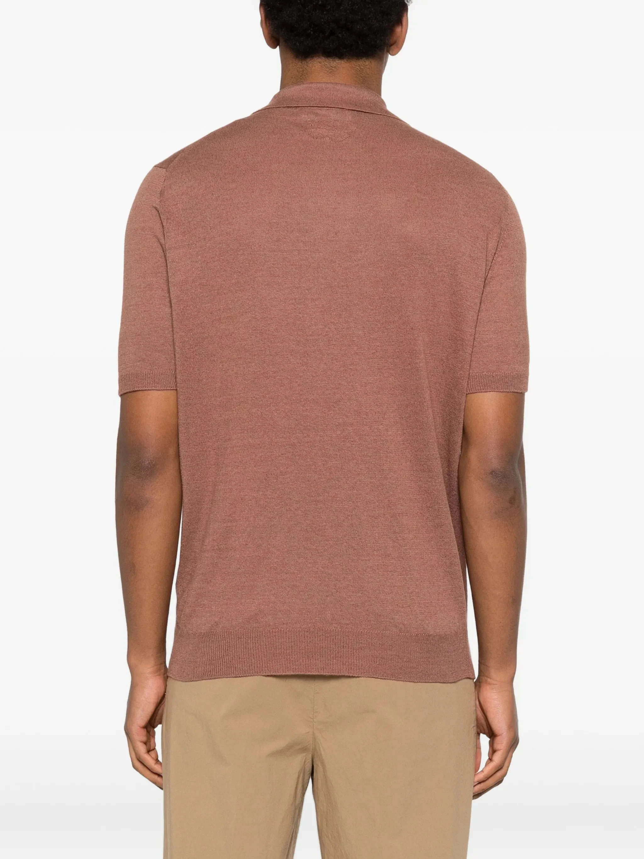 Lardini Short Sleeve Notched Neck T-Shirt in Size M - Image 4