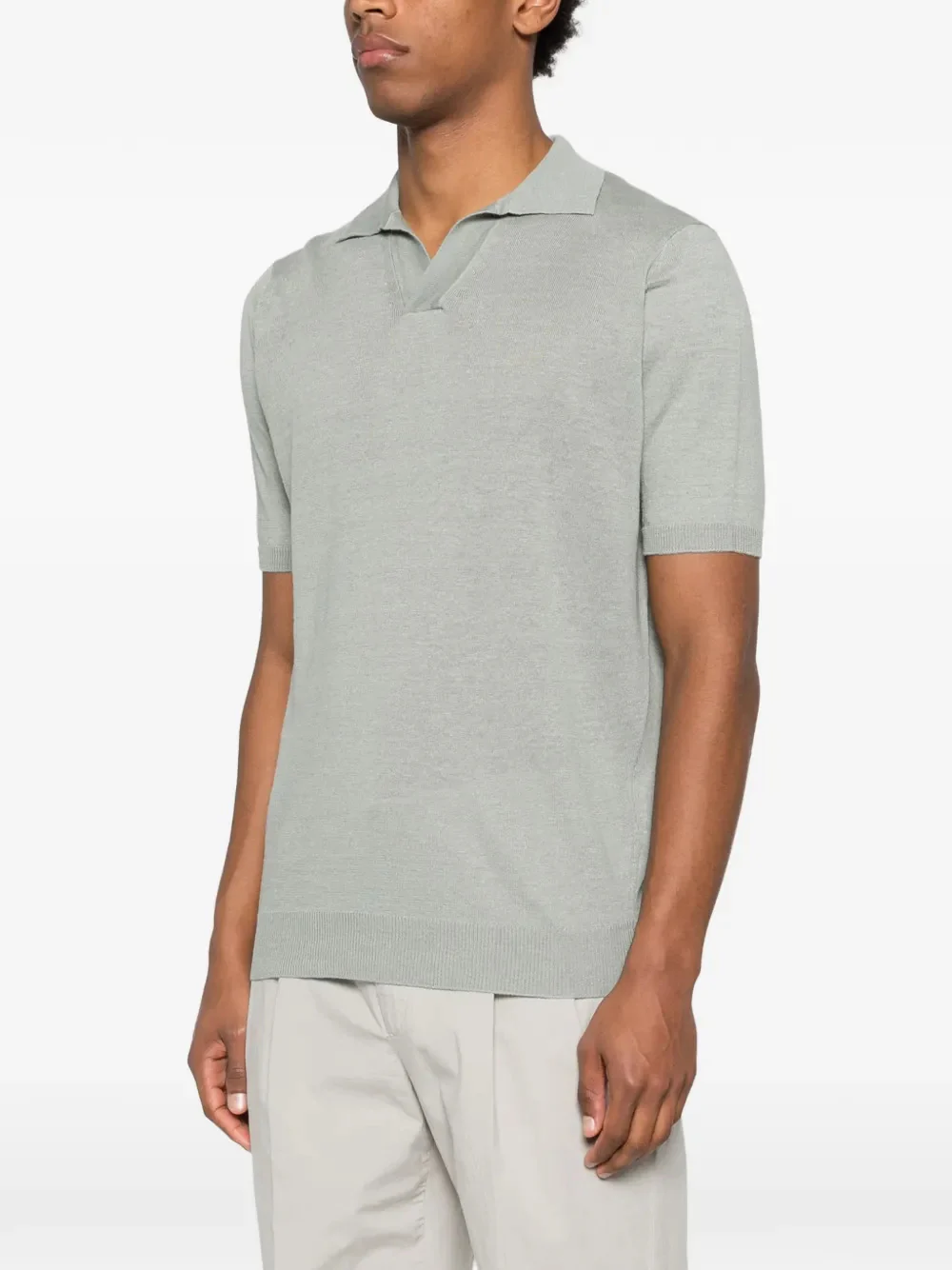 Lardini Short Sleeve Notched Neck T-Shirt - Size M - Image 3