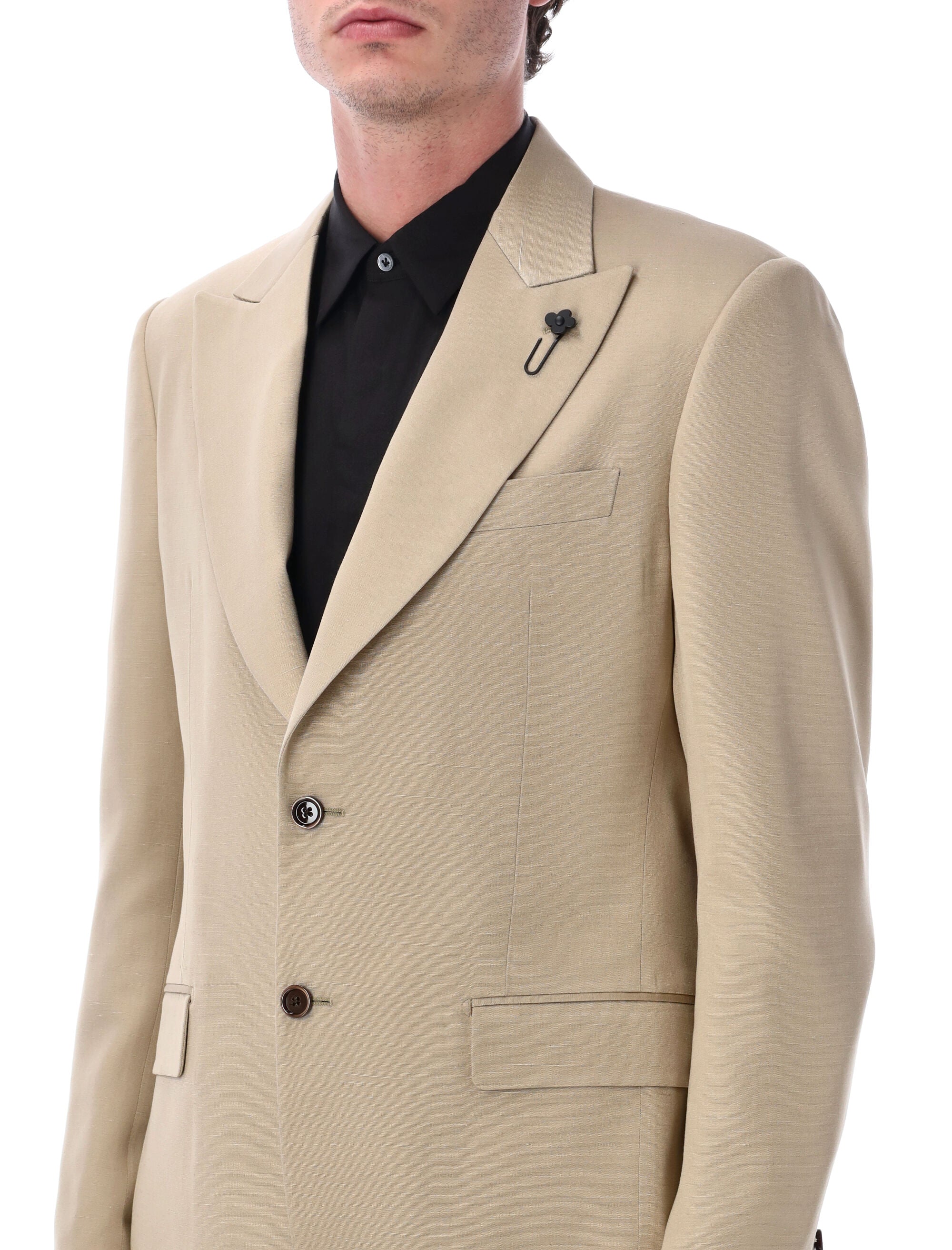 Lardini Single-breasted Viscose and Silk Blazer - Image 3