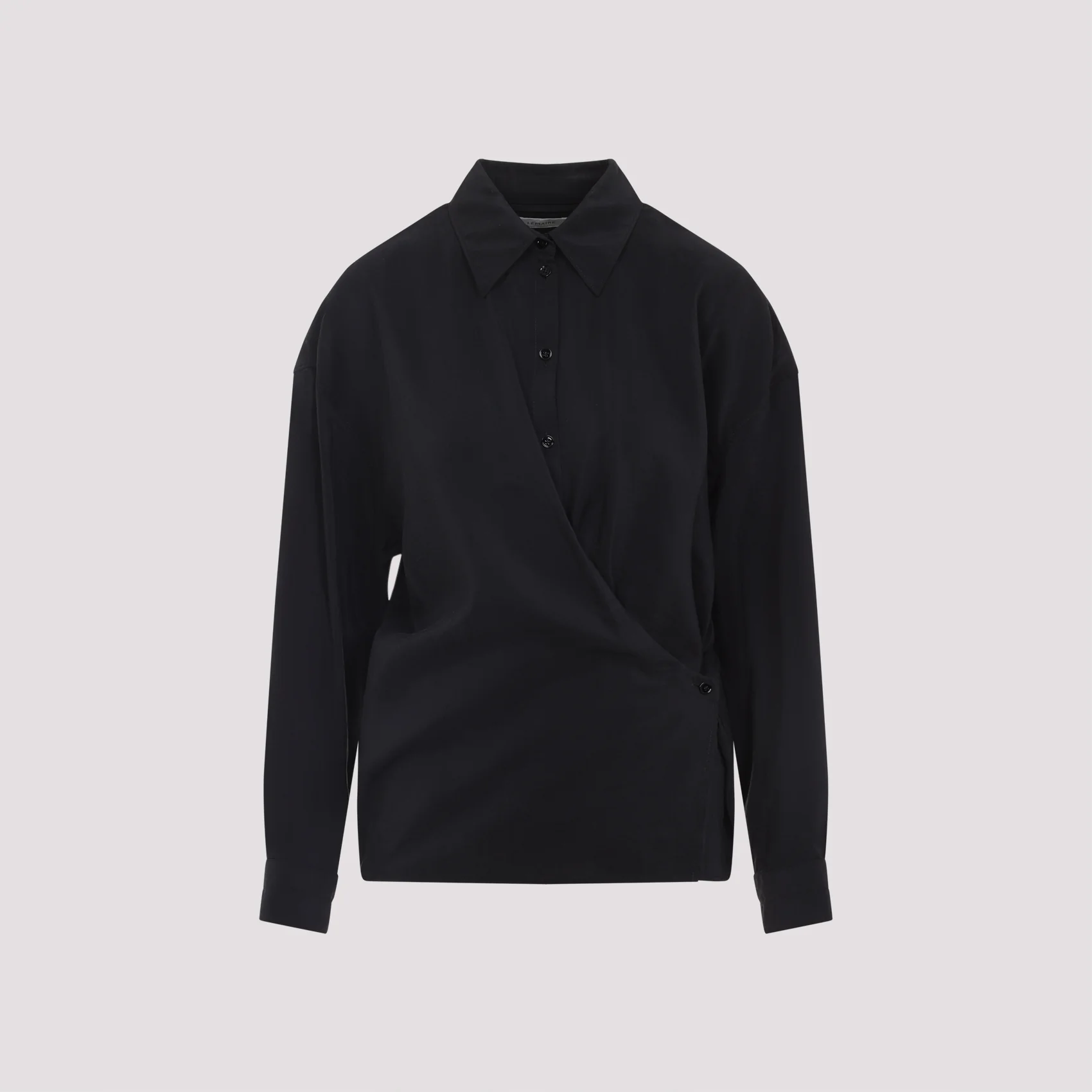 LEMAIRE Straight Collar Twisted Shirt in Dry Silk