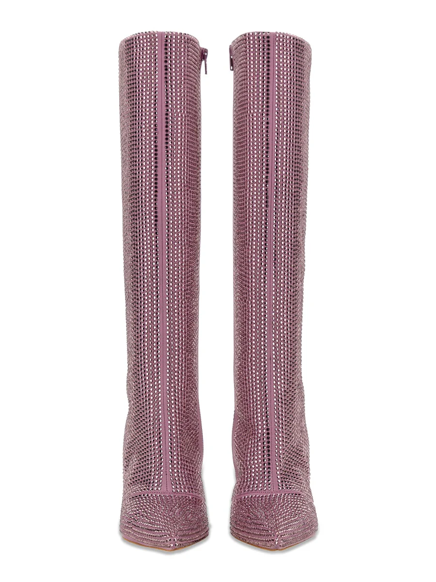 Leonie Hanne X Liu Jo LIU JO Rhinestone-embellished 110mm Knee-high Boots - Image 6