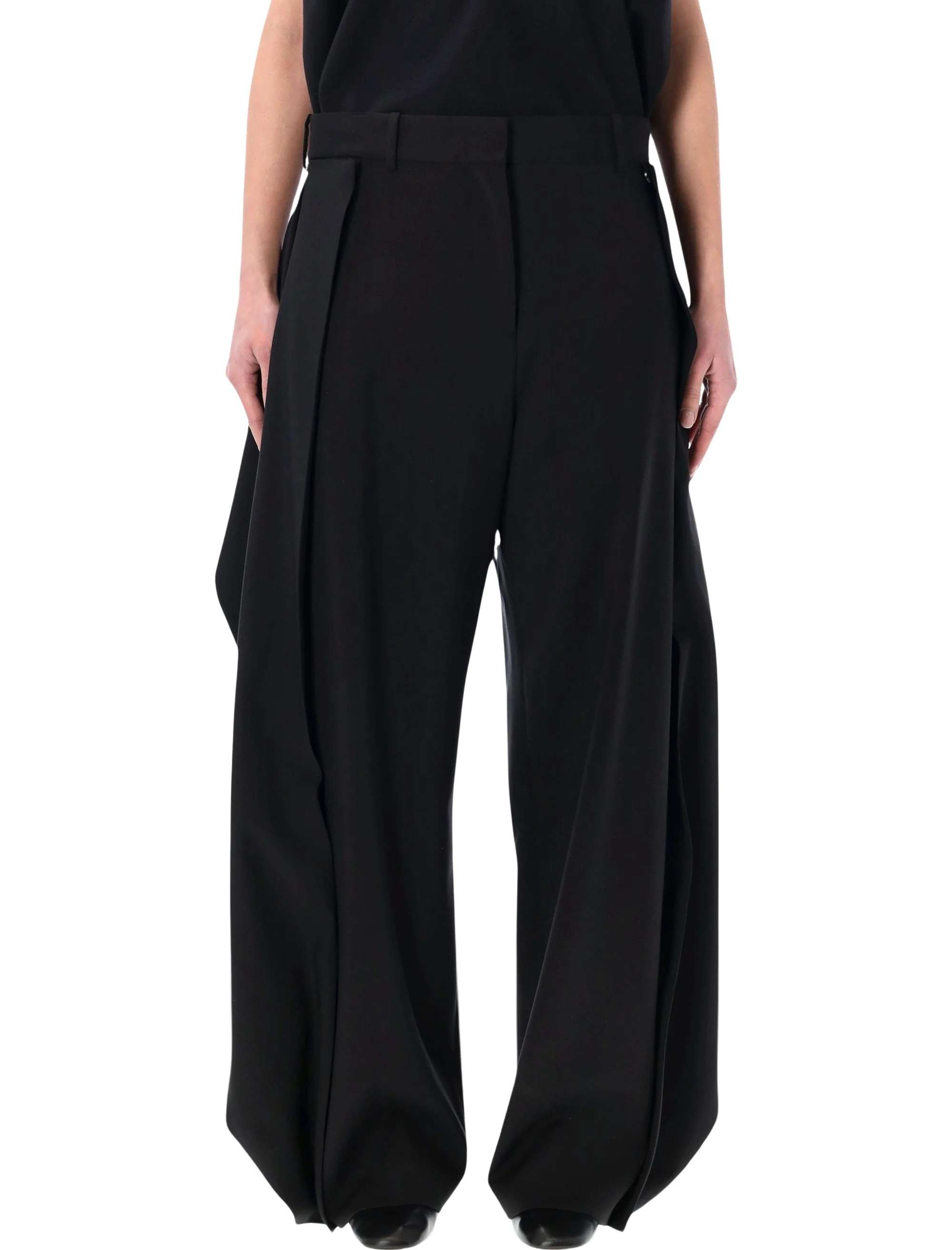 Loewe PANTALONI in LANA CON DRAPPEGGI