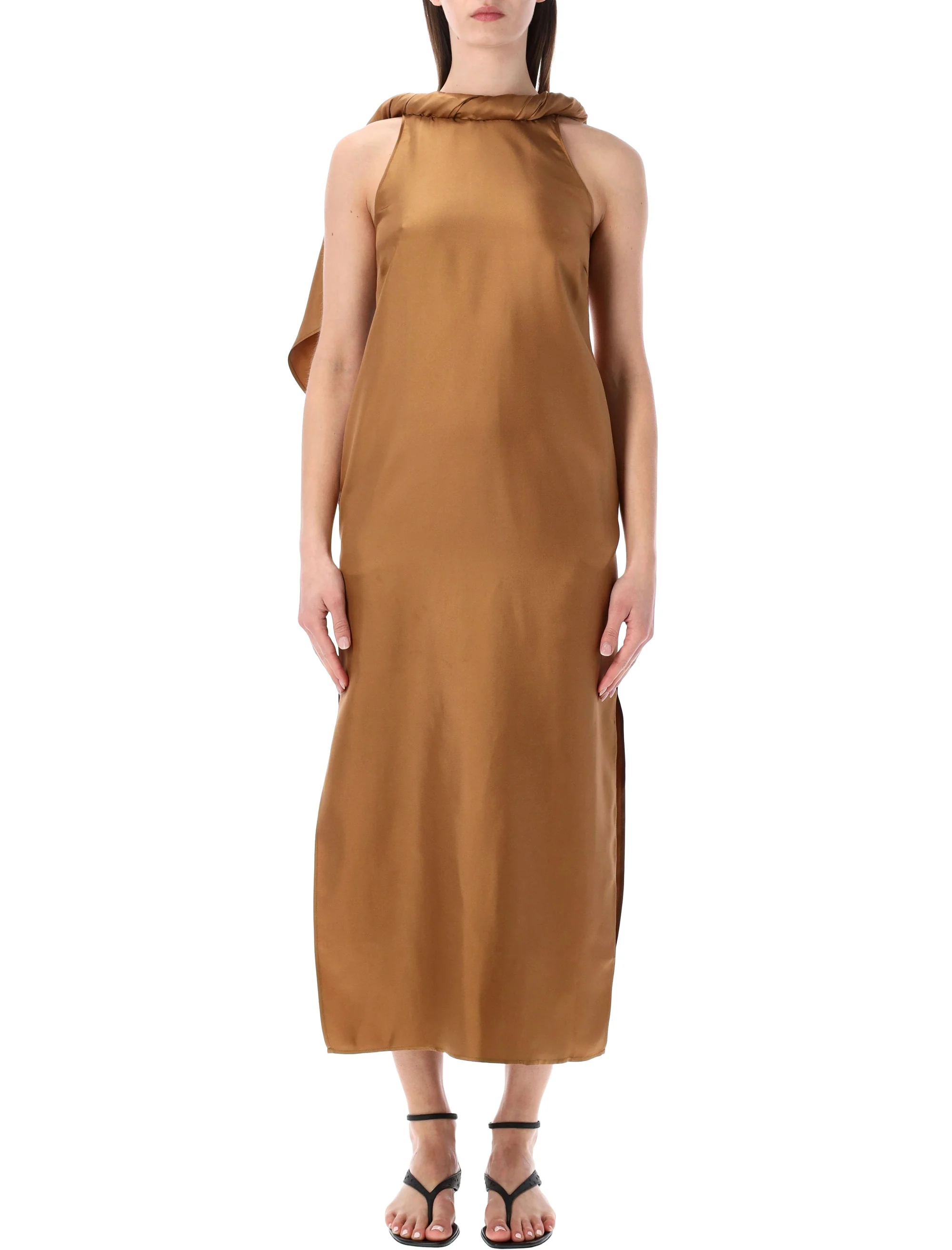 LOULOU Demi Embroidered Silk-twill Mini Dress