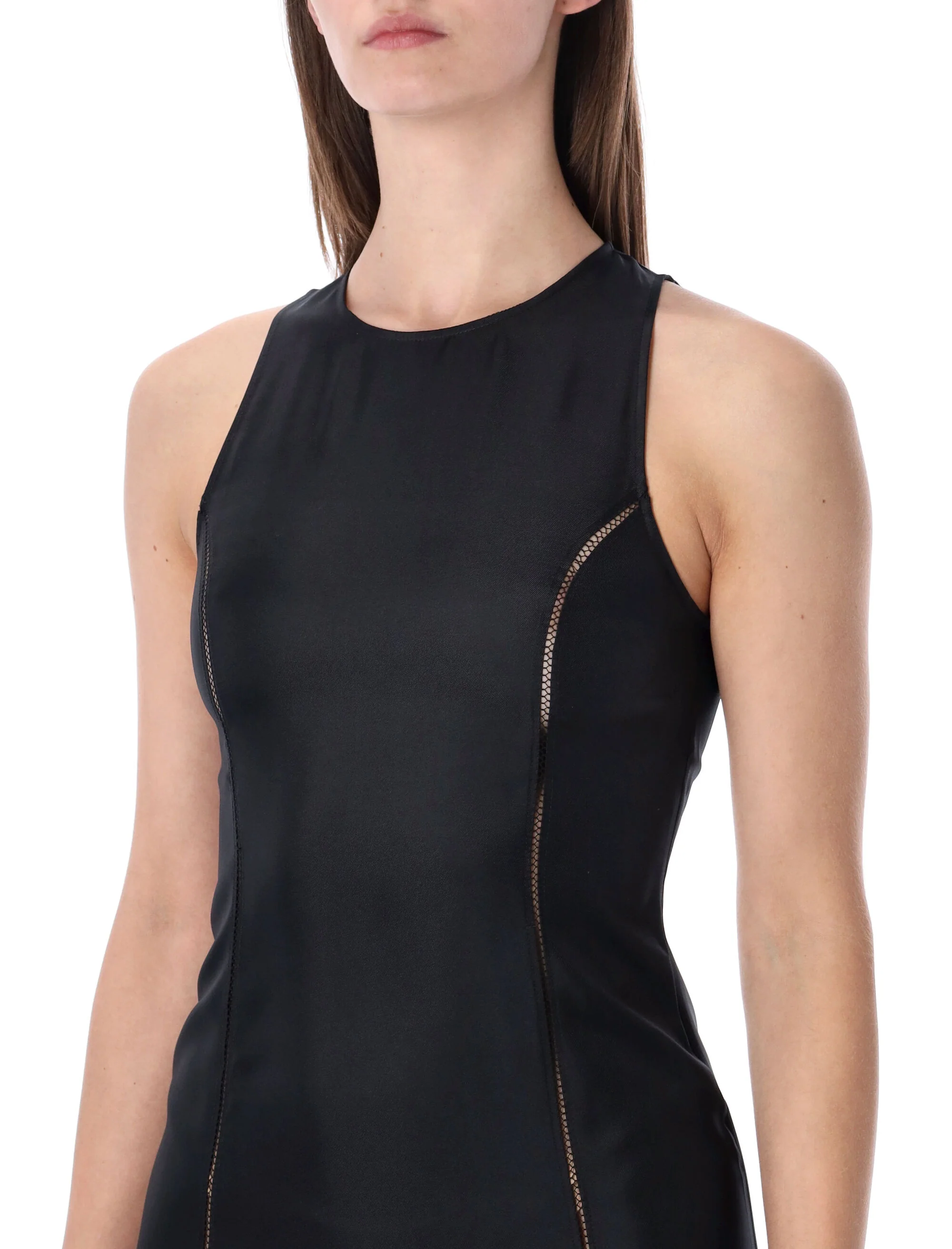 LOULOU Iraka Mesh and Silk-twill Midi Dress - Image 3
