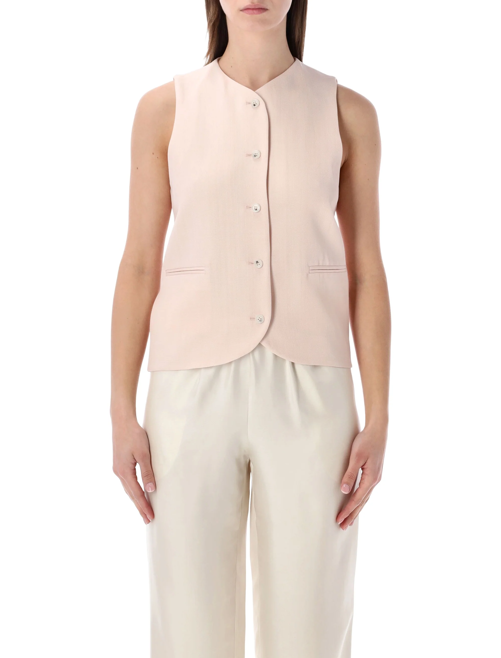 Loulou Modern Sleeveless Tailored Vest