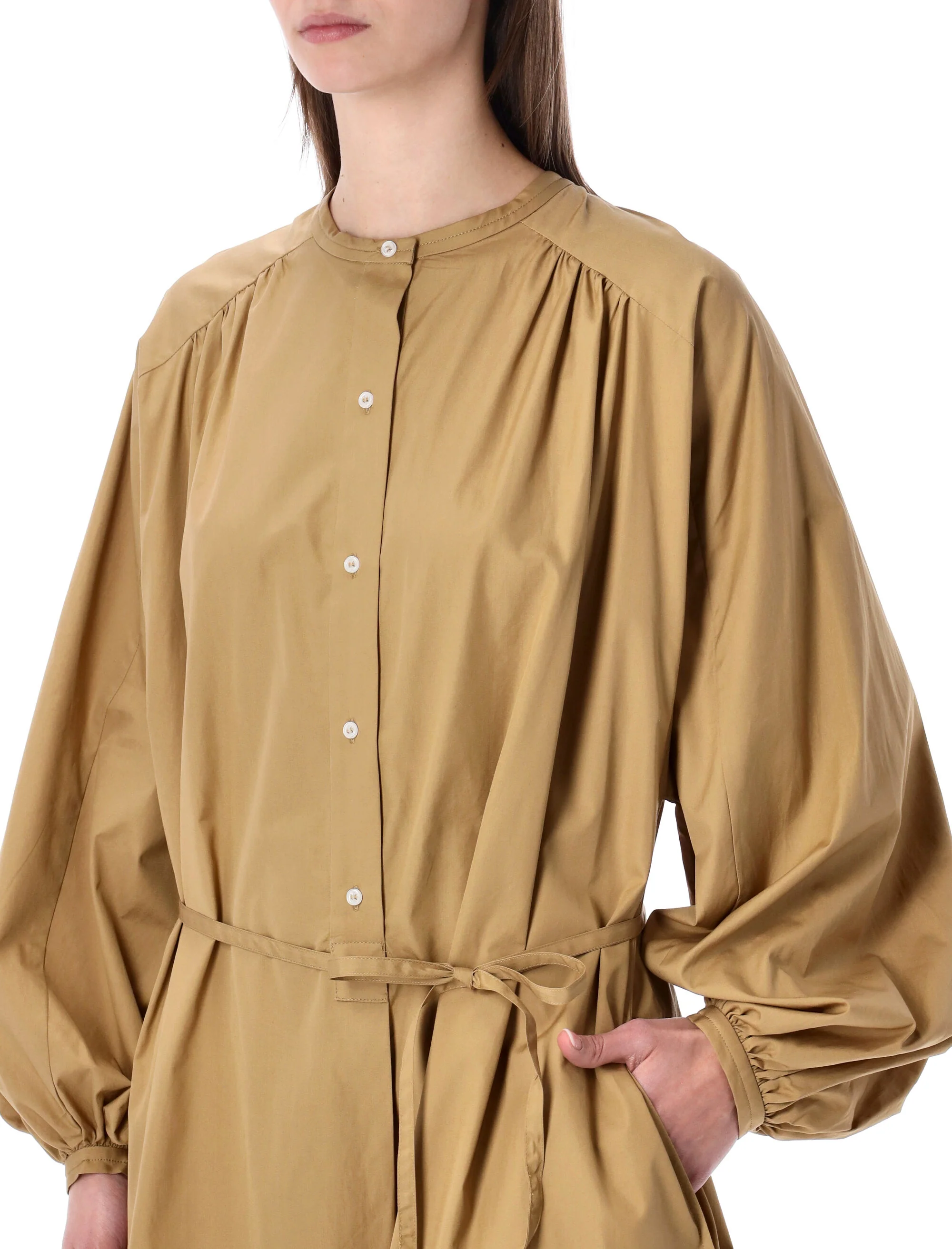 LOULOU Vitti Oversized Belted Cotton-poplin Midi Dress - Image 3