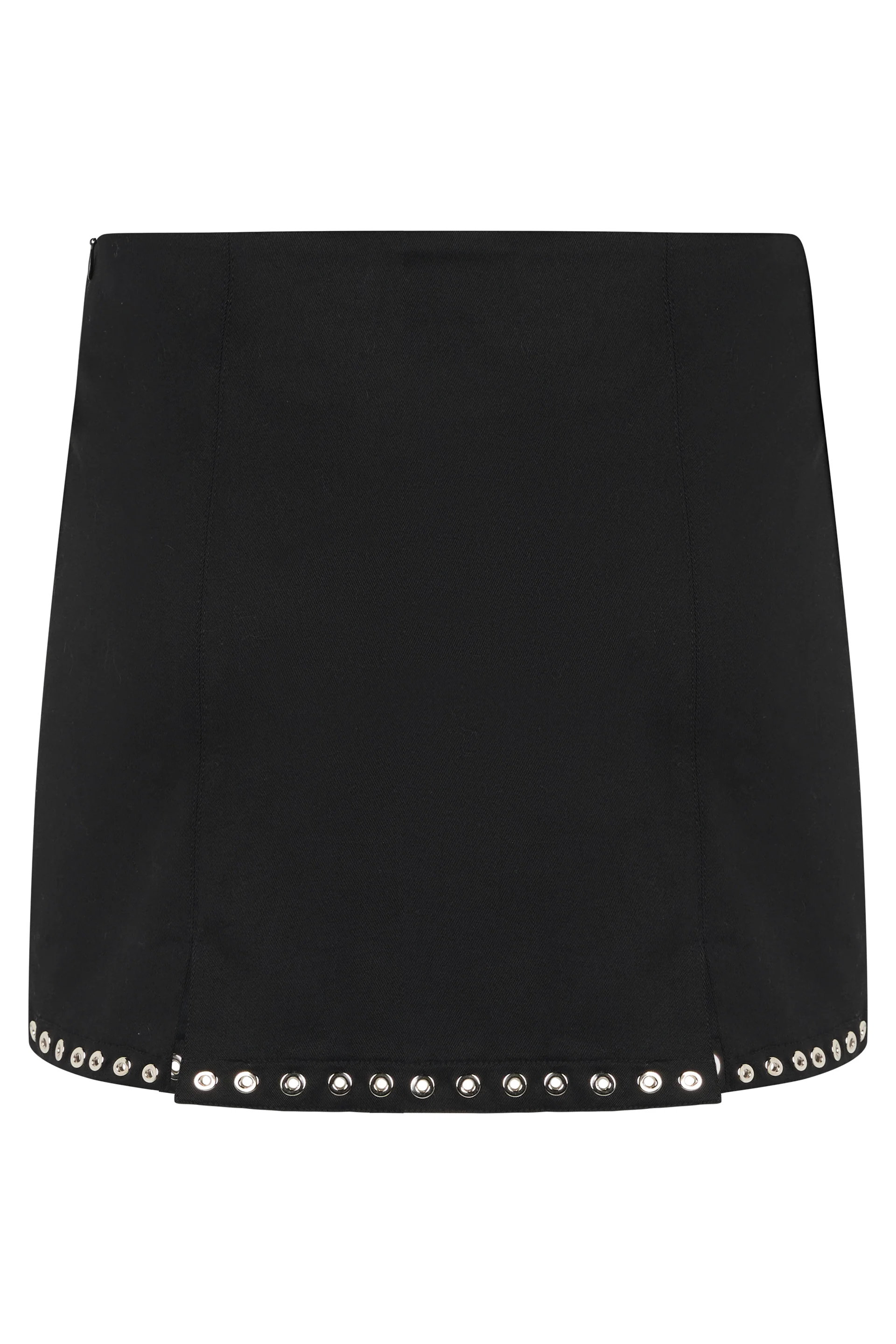 Ludovic De Saint Sernin Mini Twill Skirt with Decorative Ring Studs - Image 2