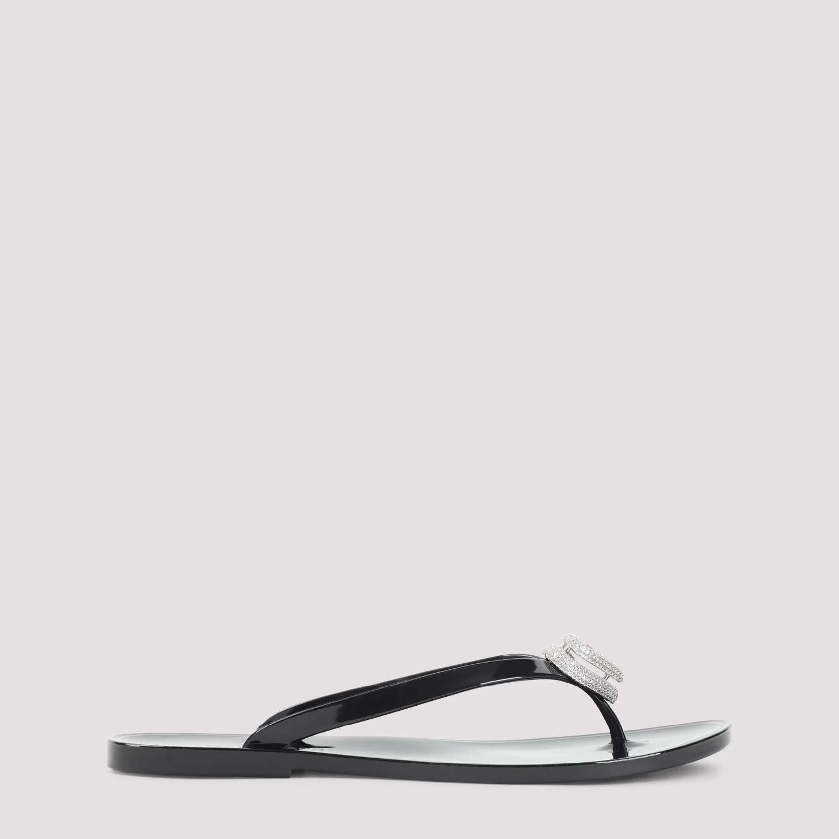 Mach & Mach Double Heart Rubber Thong Flip Flops