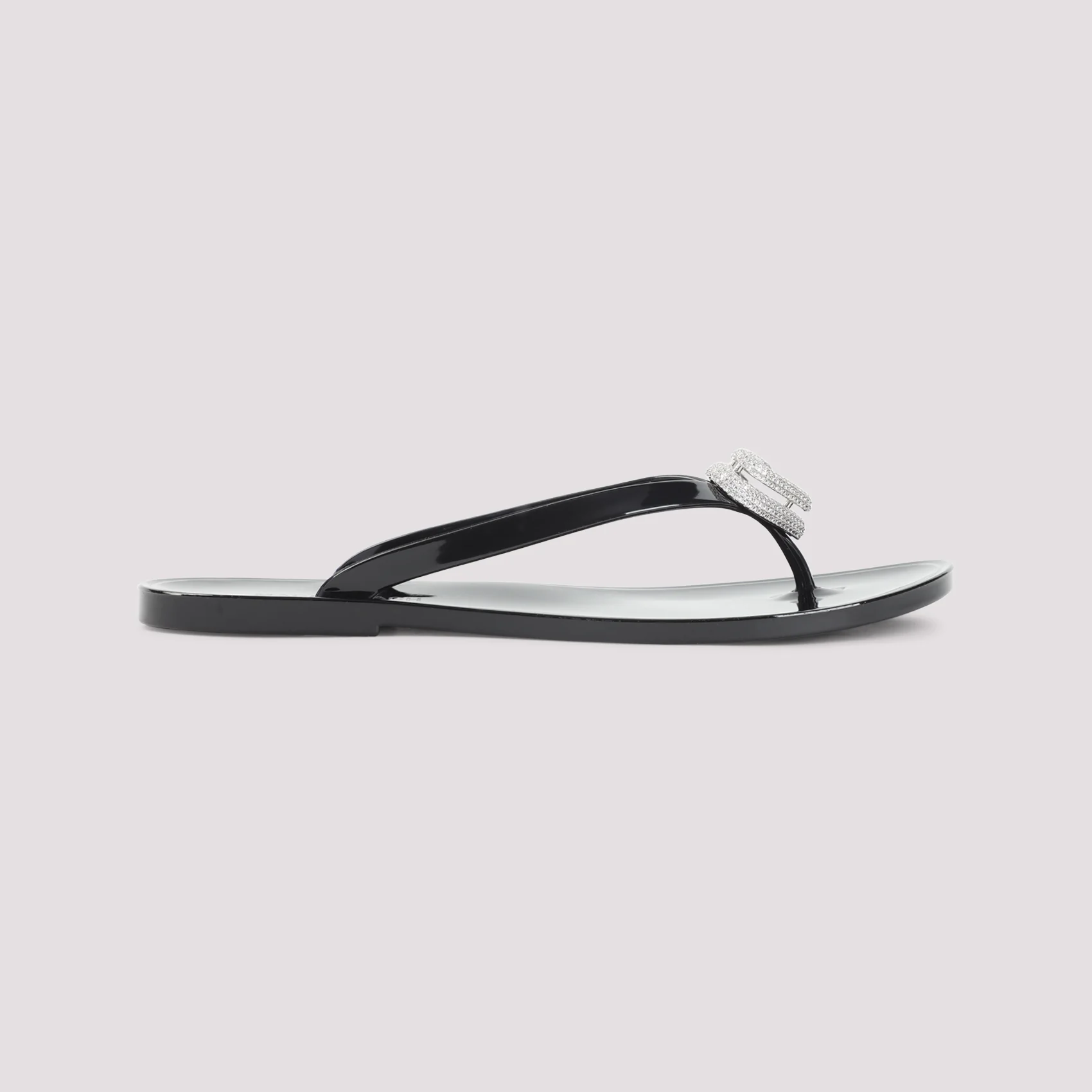 Mach & Mach Double Heart Rubber Thong Flip Flops - Image 3