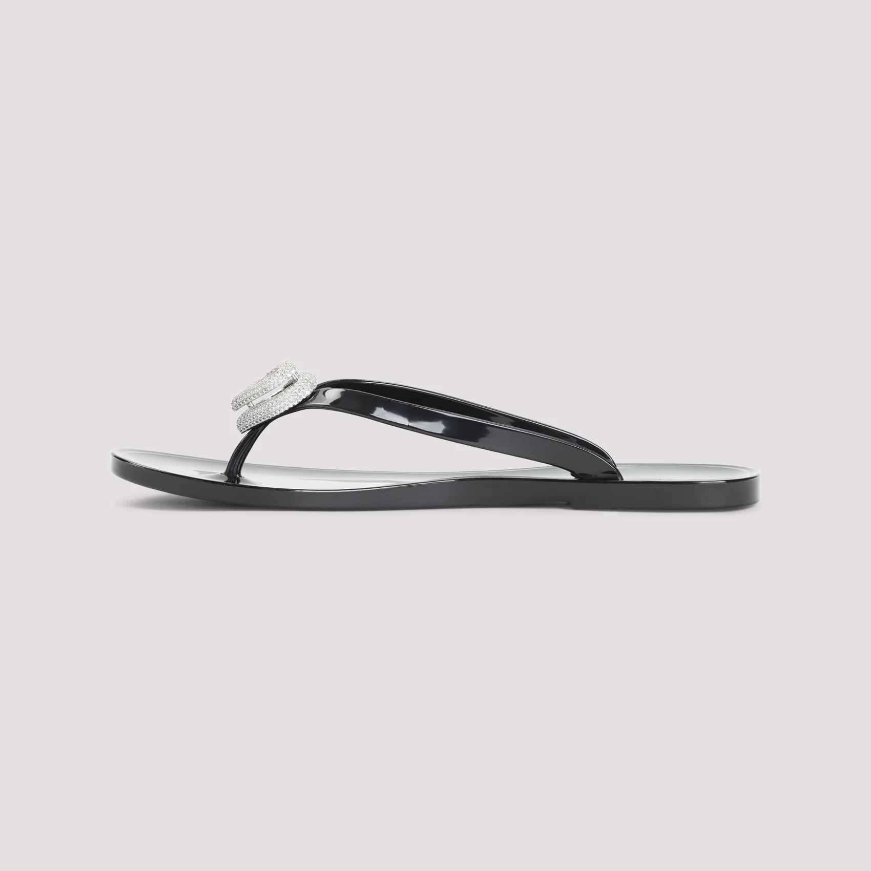 Mach & Mach Double Heart Rubber Thong Flip Flops - Image 4