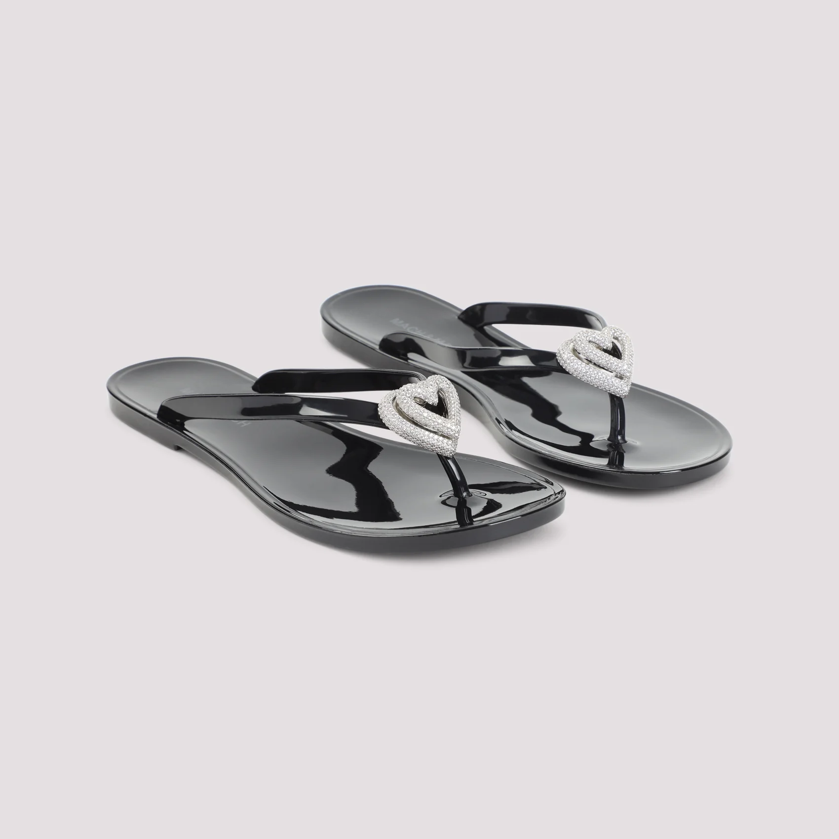 Mach & Mach Double Heart Rubber Thong Flip Flops - Image 5
