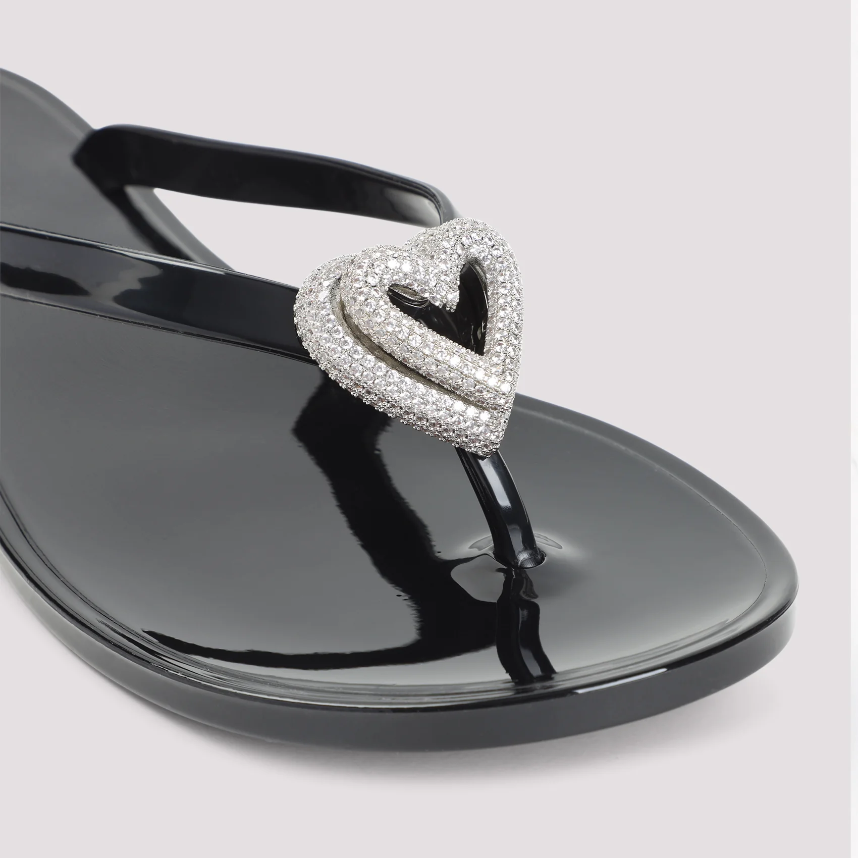 Mach & Mach Double Heart Rubber Thong Flip Flops - Image 6