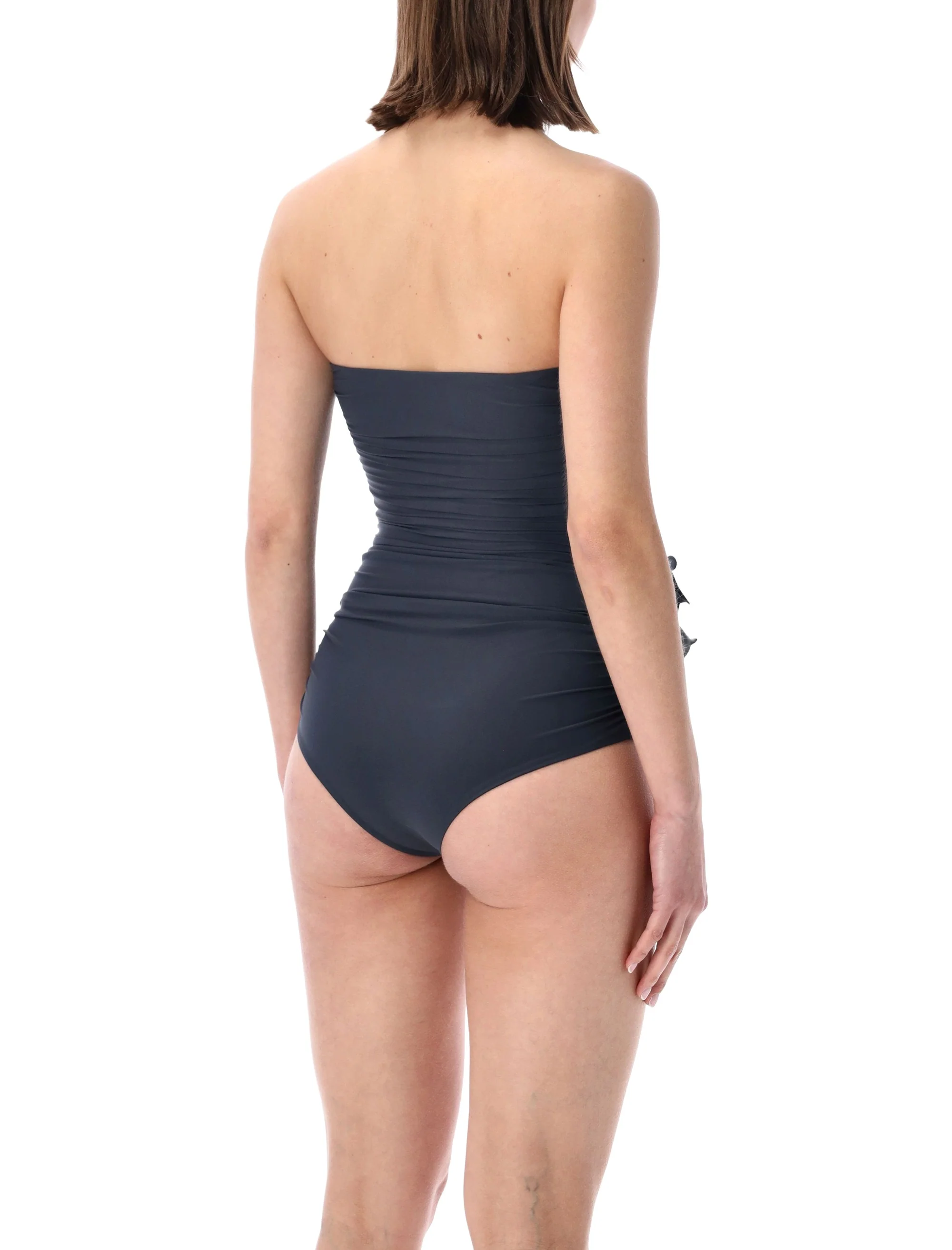 Magda Burtym Elegant Strapless Swimsuit with Floral Detail - Size 36 - Image 2