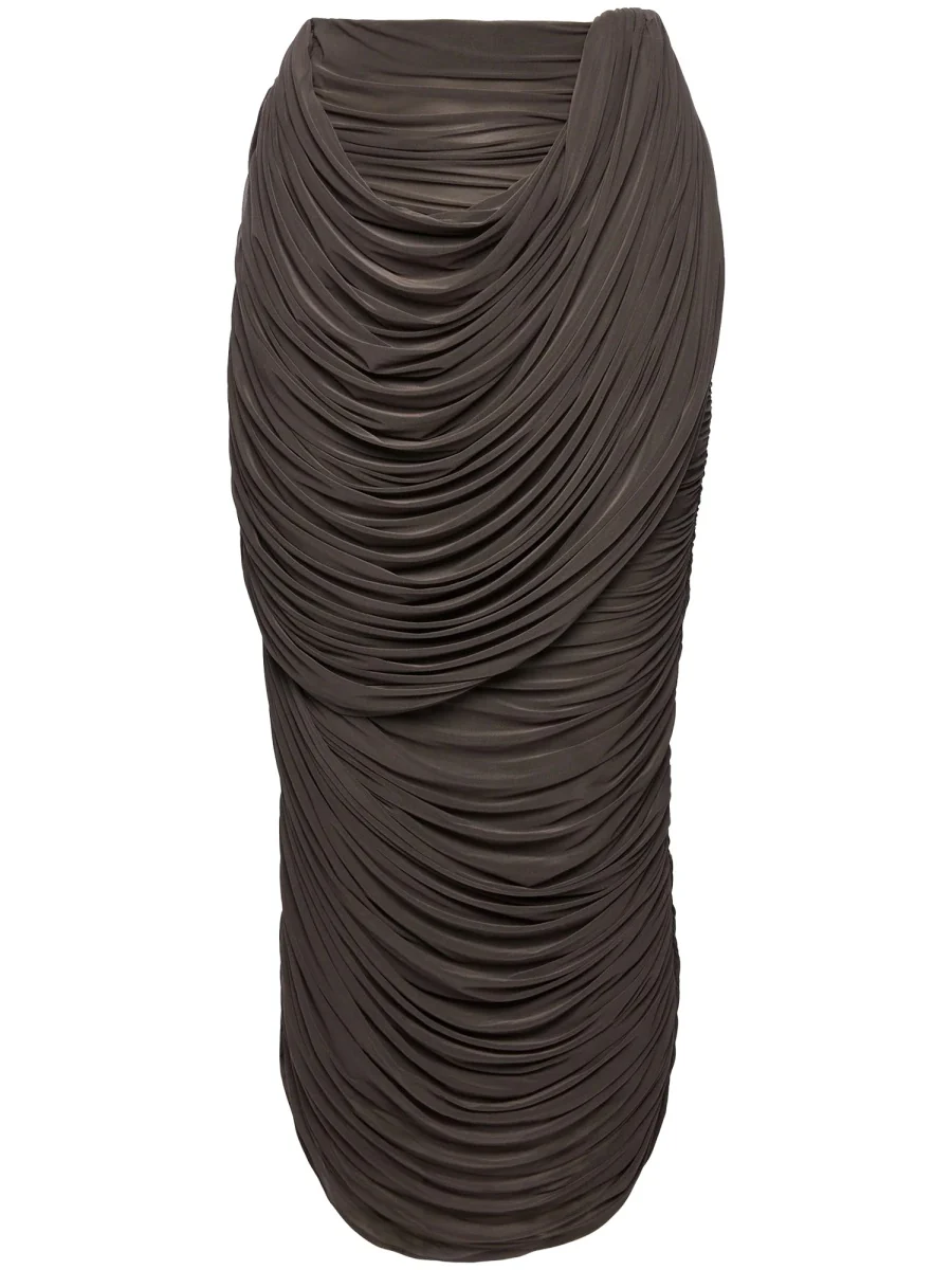MAGDA BUTRYM Draped Silk Midi Skirt