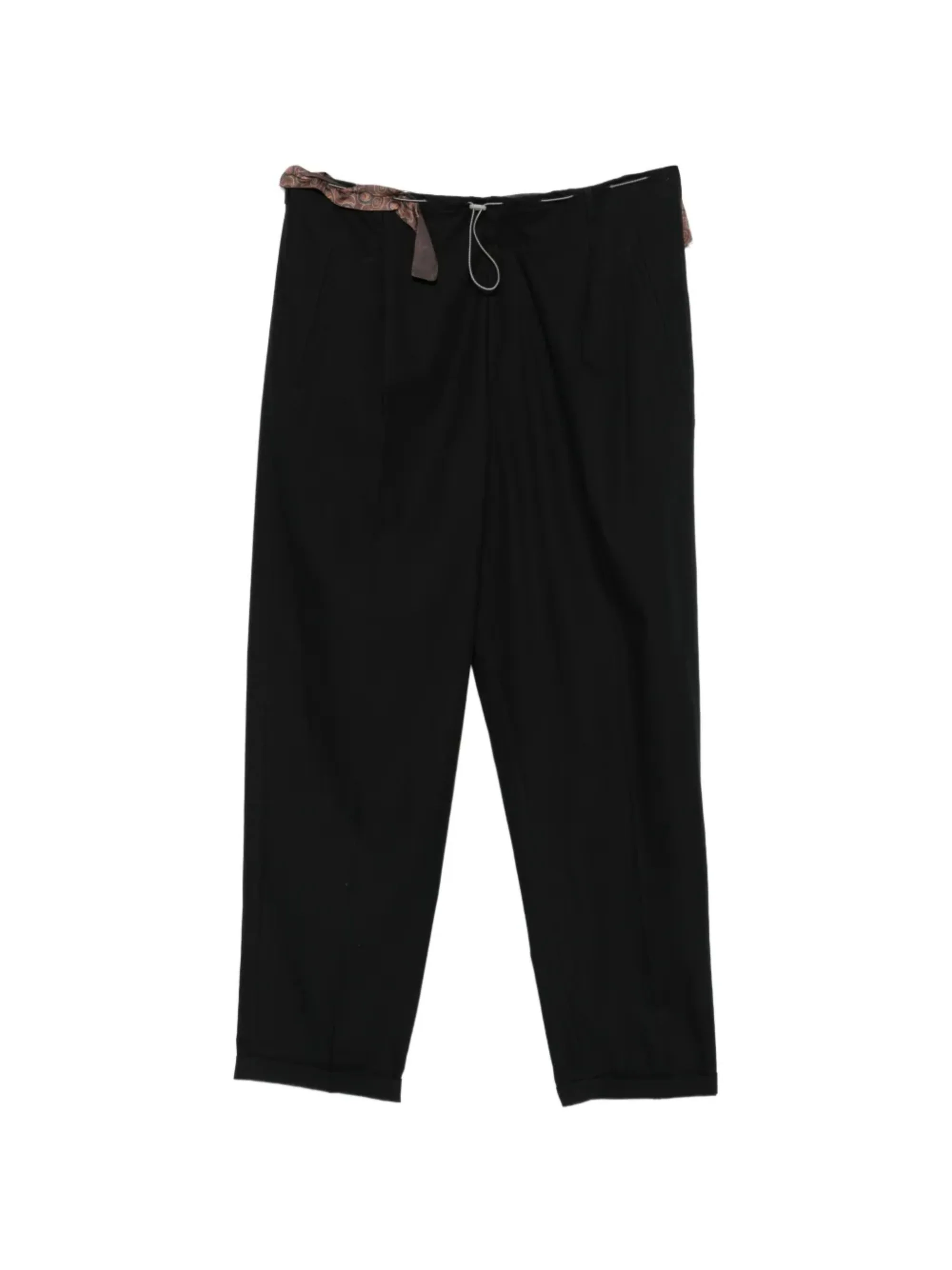 Magliano Cotton Paisley Print Drawstring Trousers with Belt Loops