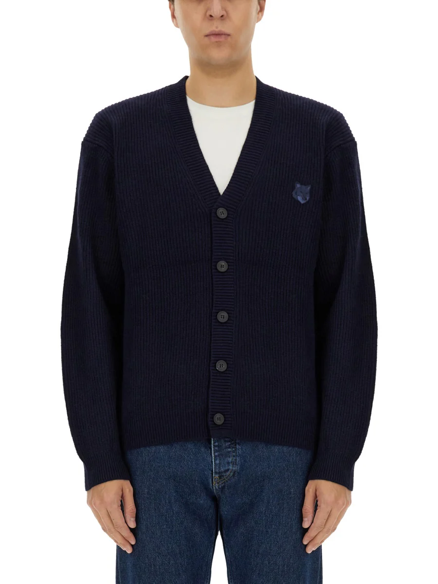 MAISON KITSUNÉ Bold Fox Head Patch Comfort Ribbed Cardigan