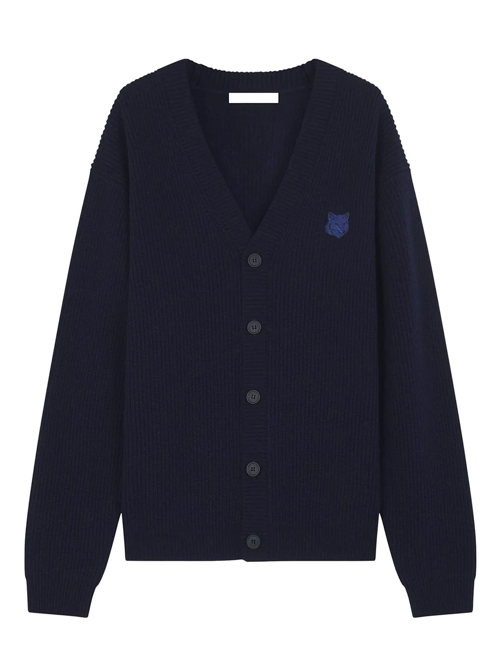 MAISON KITSUNÉ Bold Fox Head Patch Comfort Ribbed Cardigan - Image 5