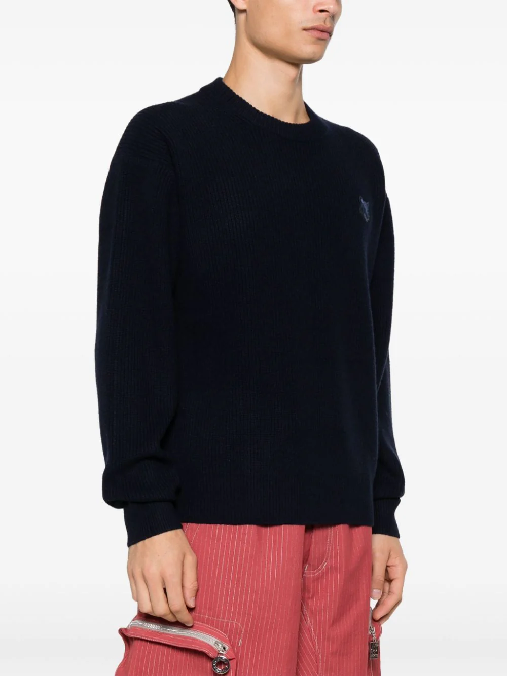 MAISON KITSUNÉ Bold Fox Head Patch Ribbed Jumper - Image 3