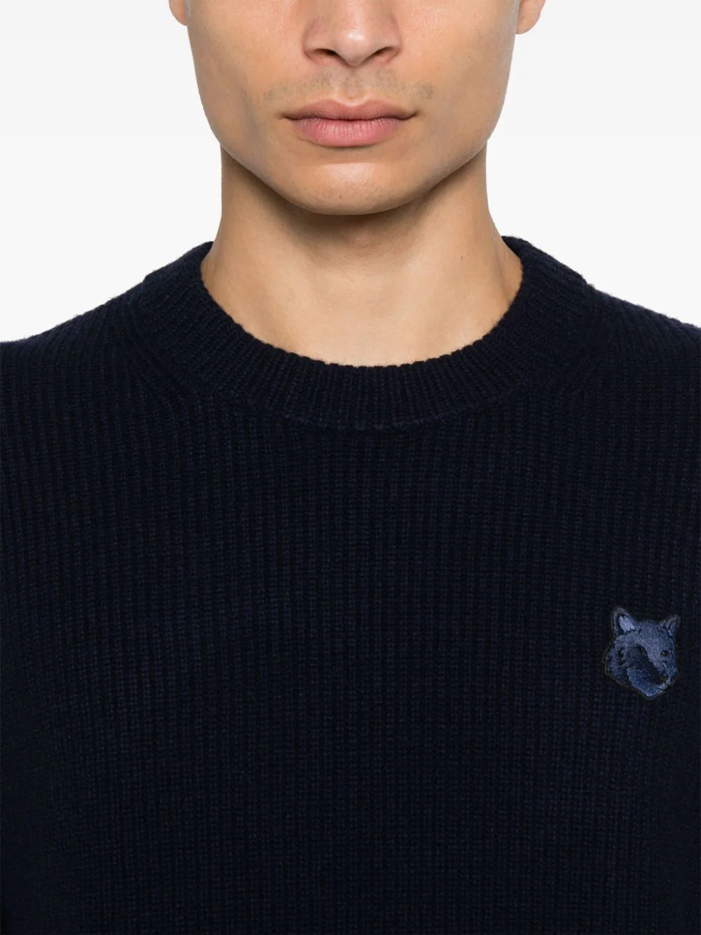 MAISON KITSUNÉ Bold Fox Head Patch Ribbed Jumper - Image 5