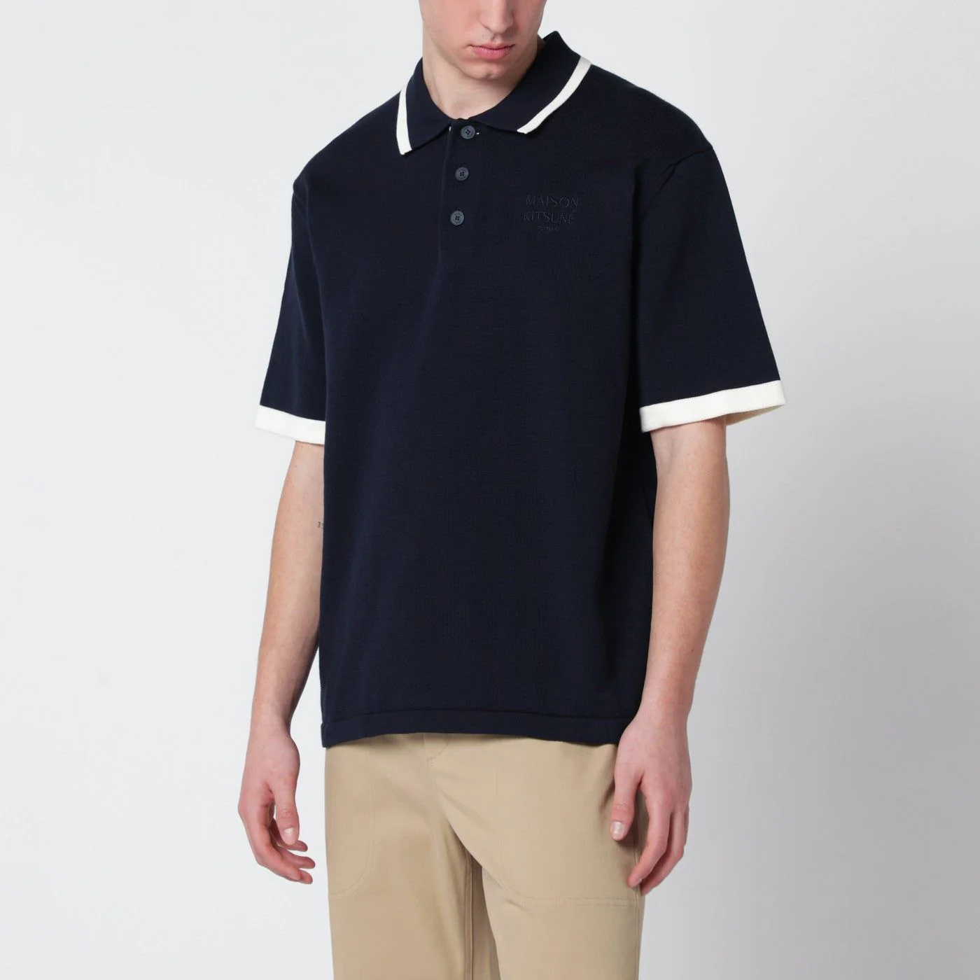 Maison Kitsuné Cotton Knit Comfort Polo for Men