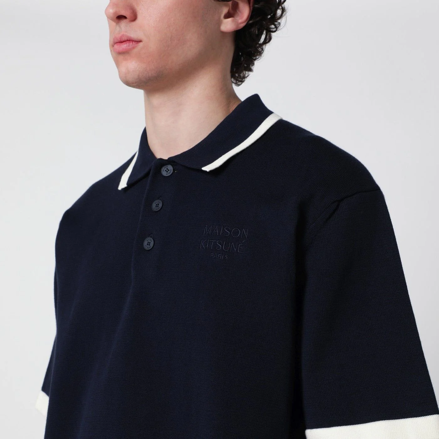 Maison Kitsuné Cotton Knit Comfort Polo for Men - Image 2