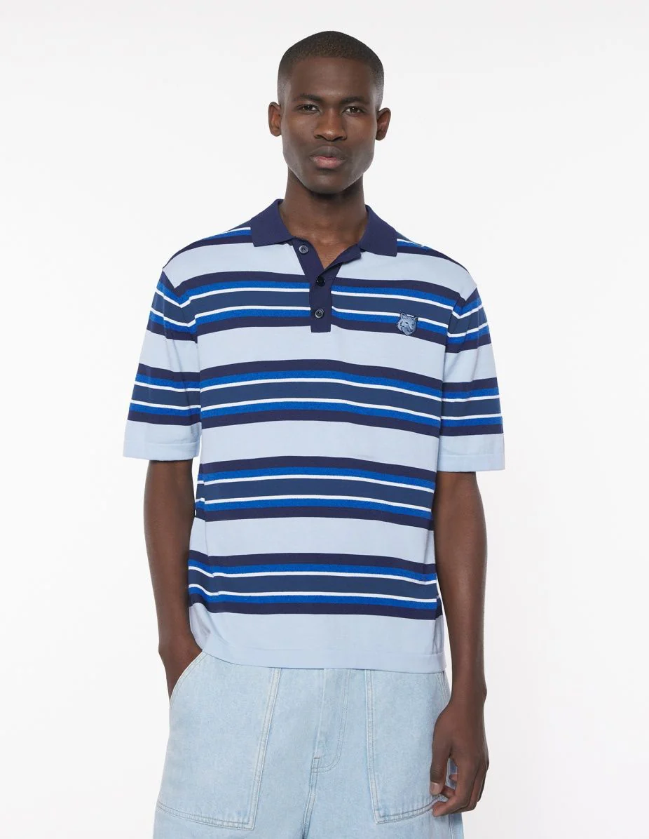 Maison Kitsuné Fine Gauge Striped Polo for Men - Image 3