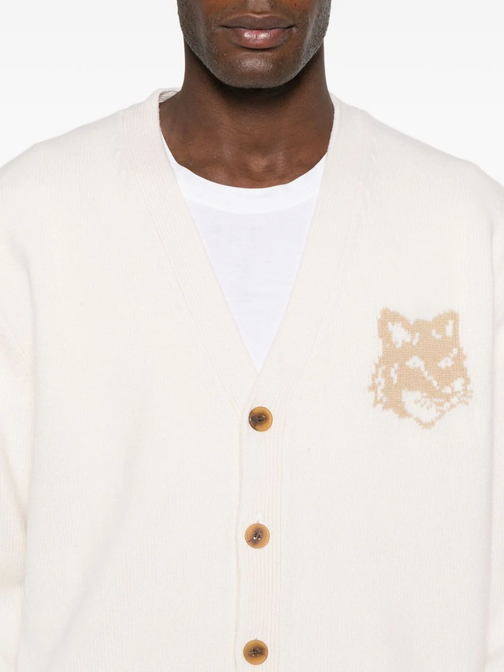 Maison Kitsuné Fox Head Merino Regular Cardigan - Image 4