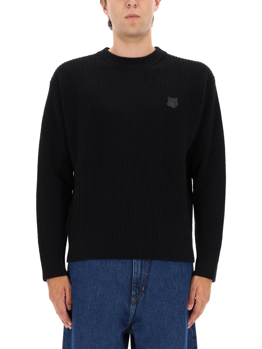 MAISON KITSUNÉ Fox Head Wool Ribbed Jumper - Image 3
