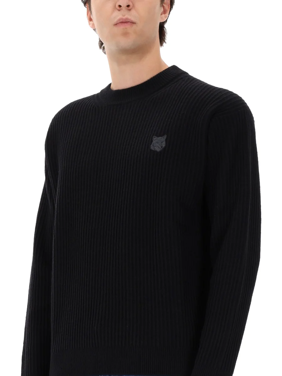 MAISON KITSUNÉ Fox Head Wool Ribbed Jumper - Image 6