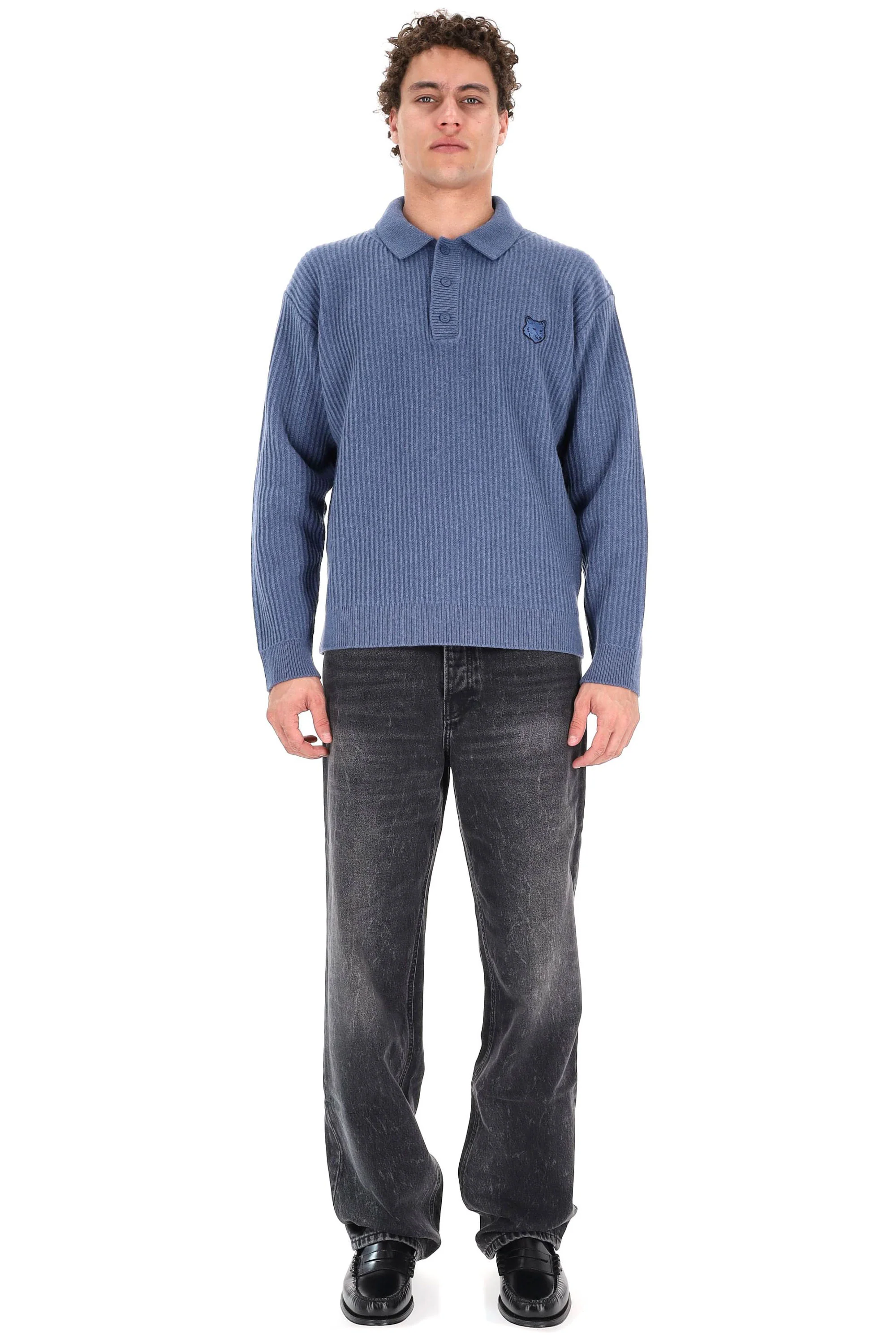 Maison Kitsune Men's Denim Sweater - FW25 Collection