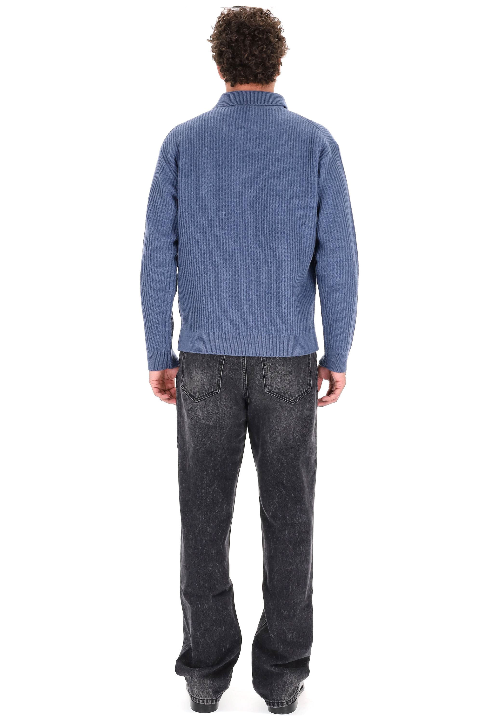 Maison Kitsune Men's Denim Sweater - FW25 Collection - Image 3