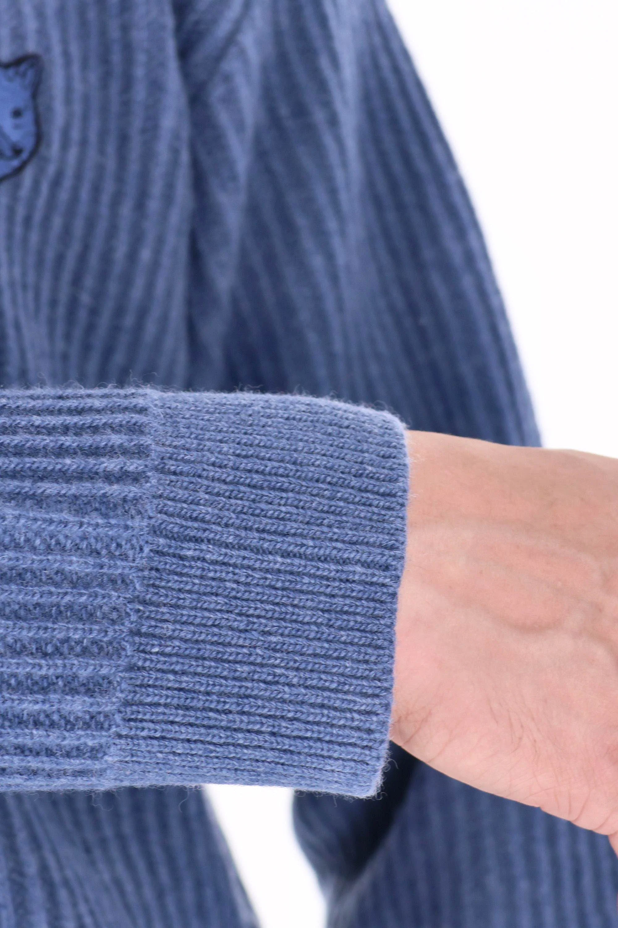 Maison Kitsune Men's Denim Sweater - FW25 Collection - Image 7