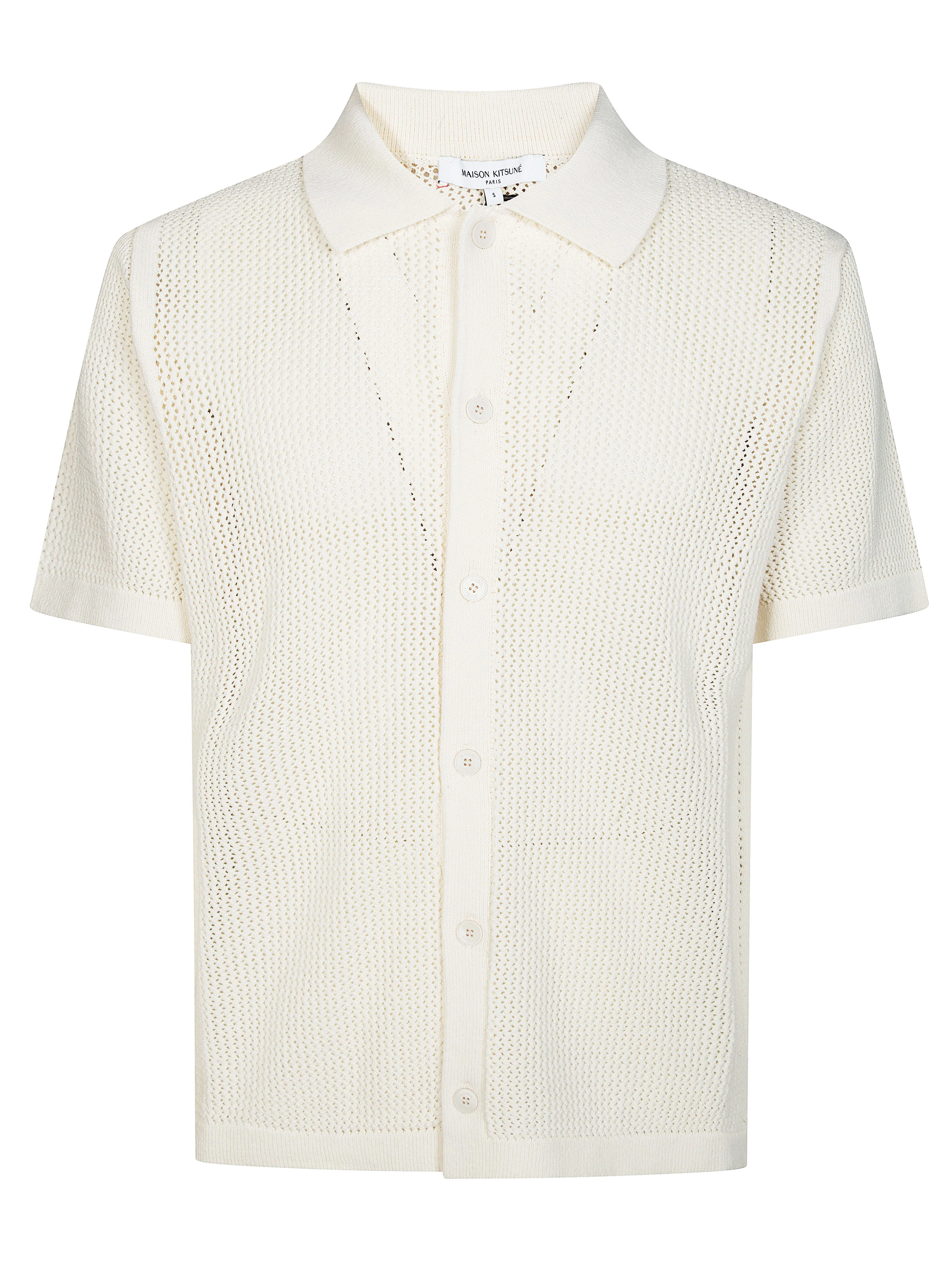 Maison Kitsune Open-knit Short-sleeve Cardigan