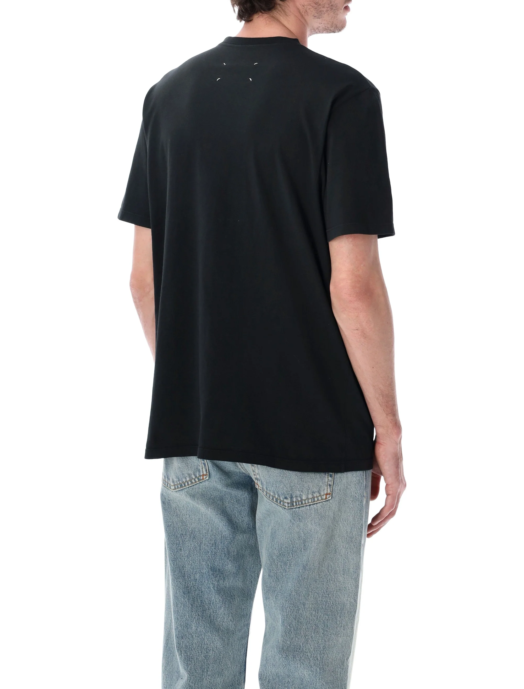 Maison Margiela Essential Short Sleeve T-Shirt with Textured Pocket - Large Size - Image 2