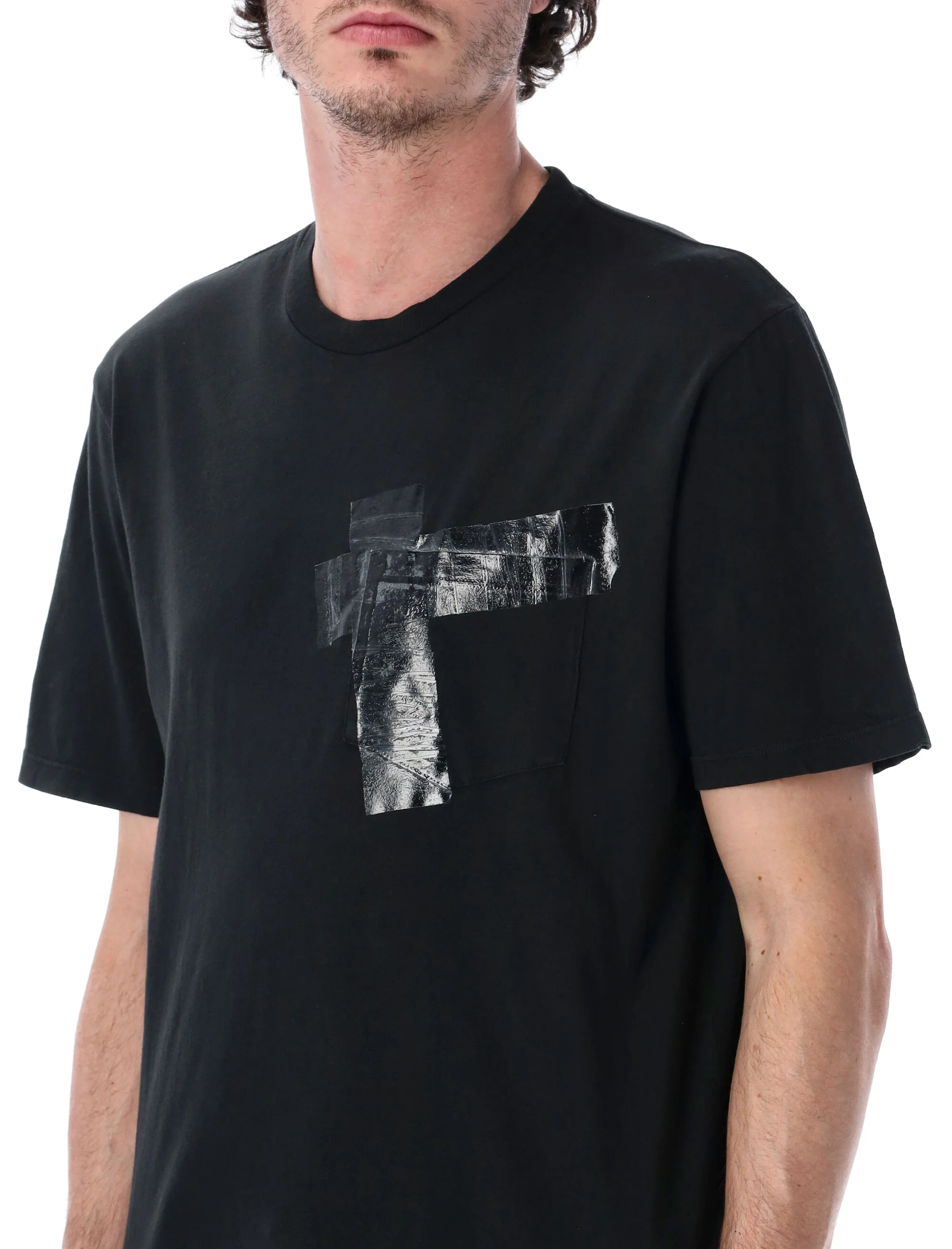 Maison Margiela Essential Short Sleeve T-Shirt with Textured Pocket - Large Size - Image 3