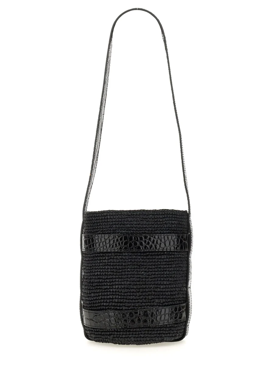 MANEBI Bucket Raffia with Leather - Shoulder Bag - Image 2