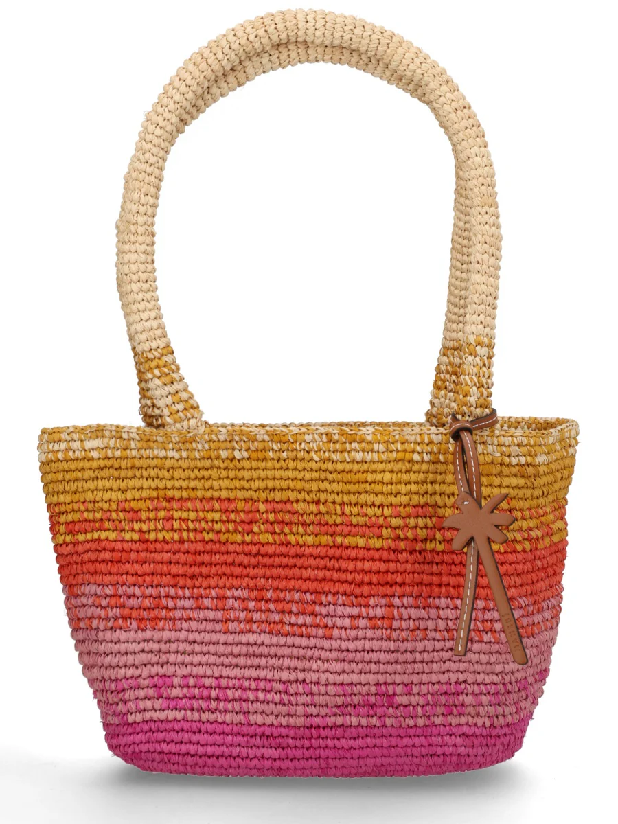 Manebi Medium Natural Raffia Shoulder Bag